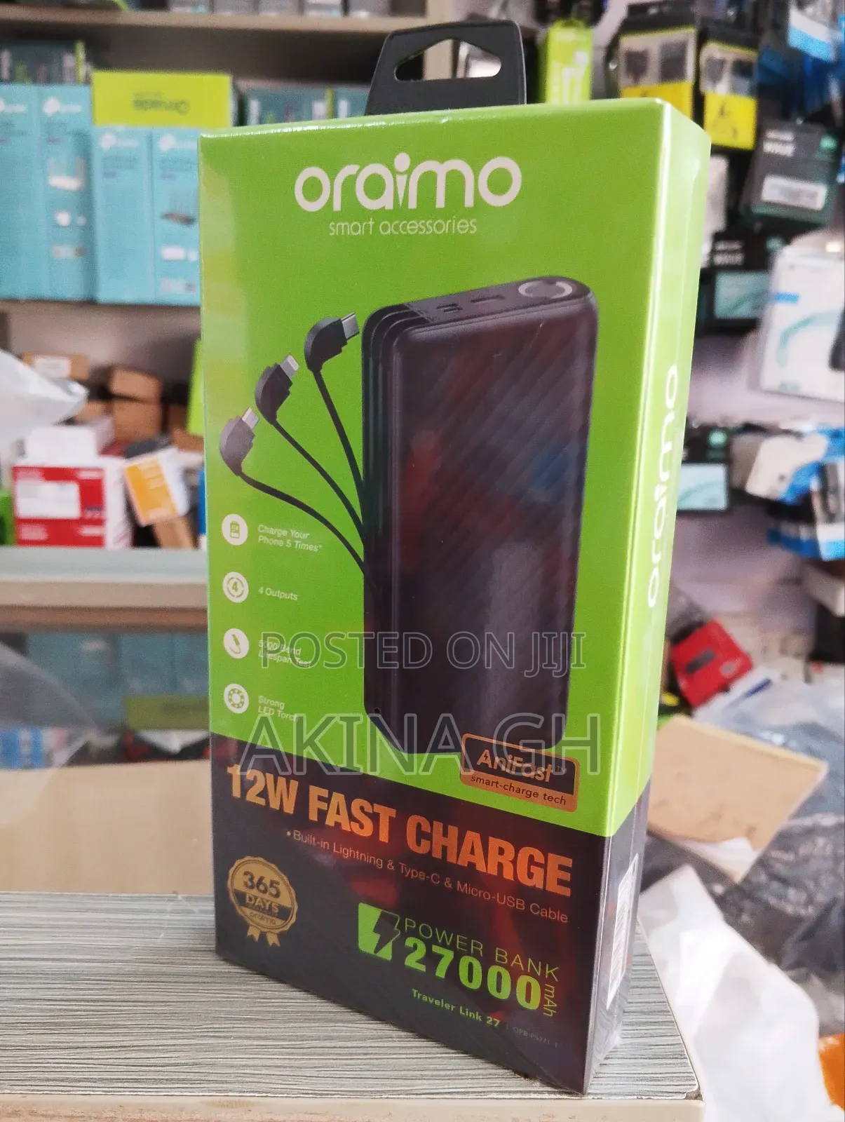 Oraimo 12w Fast Charging Power Bank 27000mah Opb-P5271