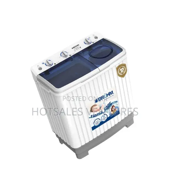 Durable Bruhm 8kg Twin Tub Washing Machnine - BWT-080g