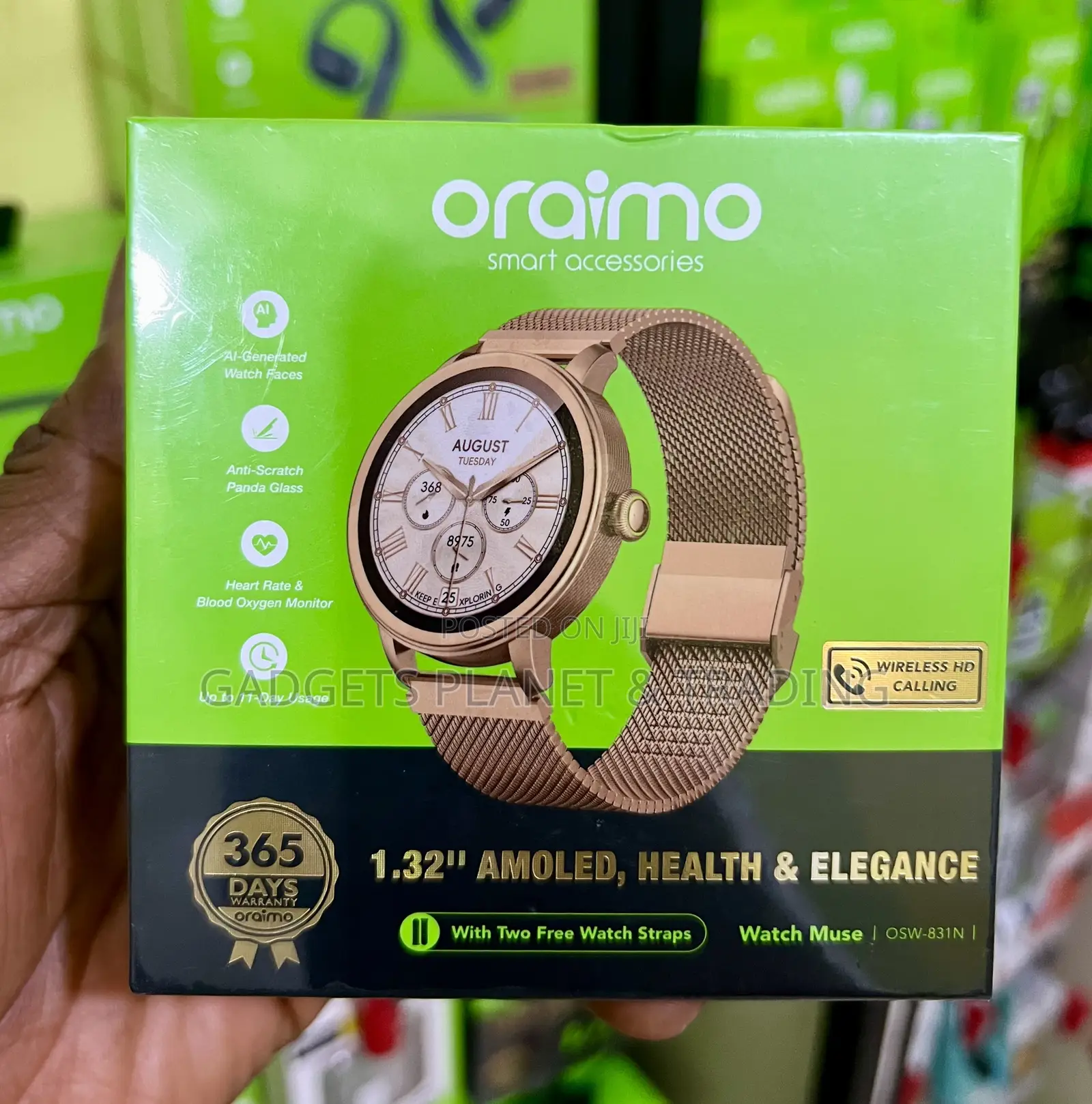 Oraimo Watch Muse 1.32” Amoled Ip68 Smart Watch - Osw-831n