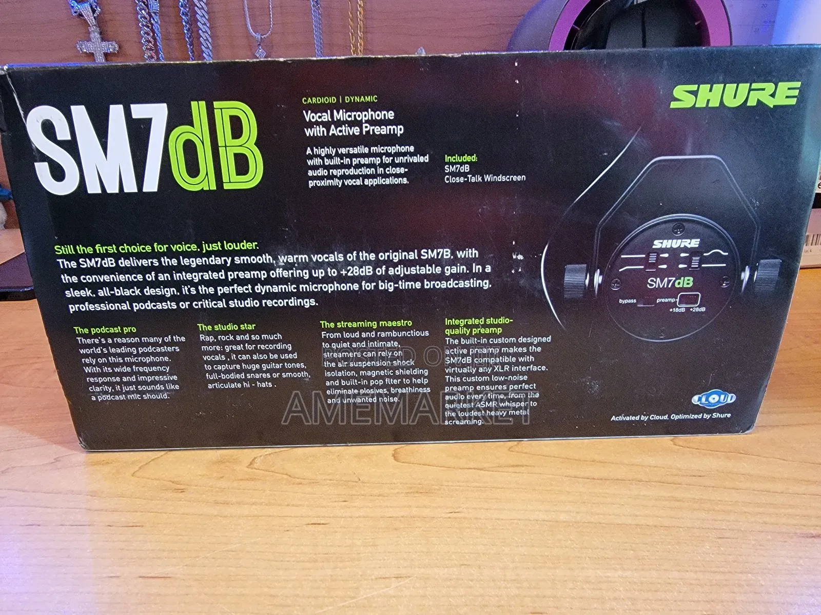 Shure Sm7db Dynamic Vocal Microphone for Streaming, Podcast, Recording