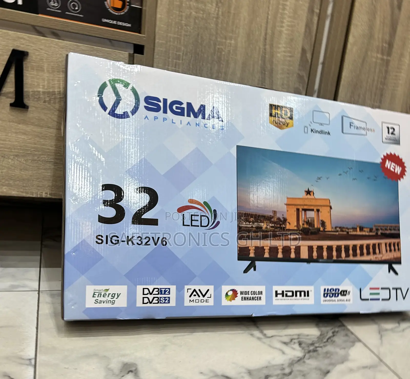 Excellent Black Clear 32 Inch Led FHD Sig-K32v6 Sigma Frameless Tv