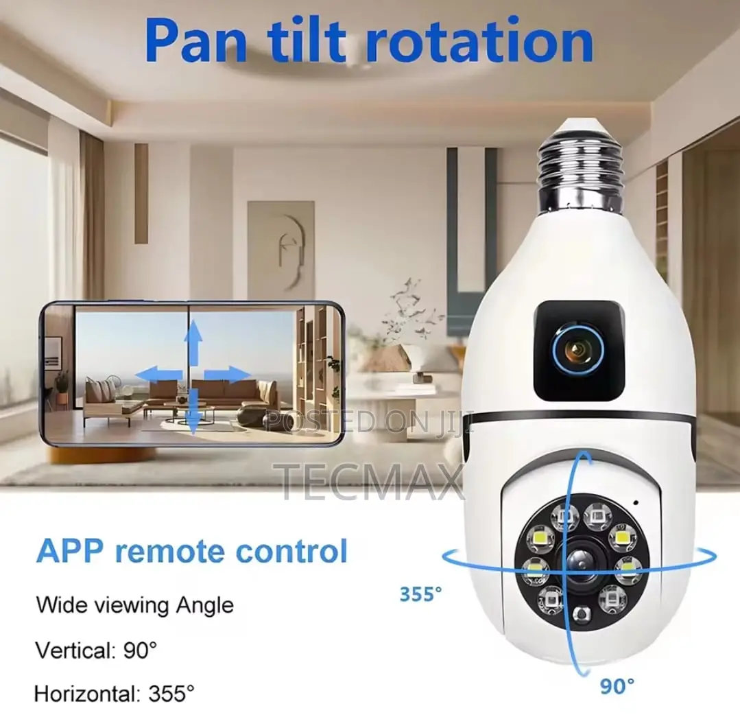 2 Lens Bulb Security Camera