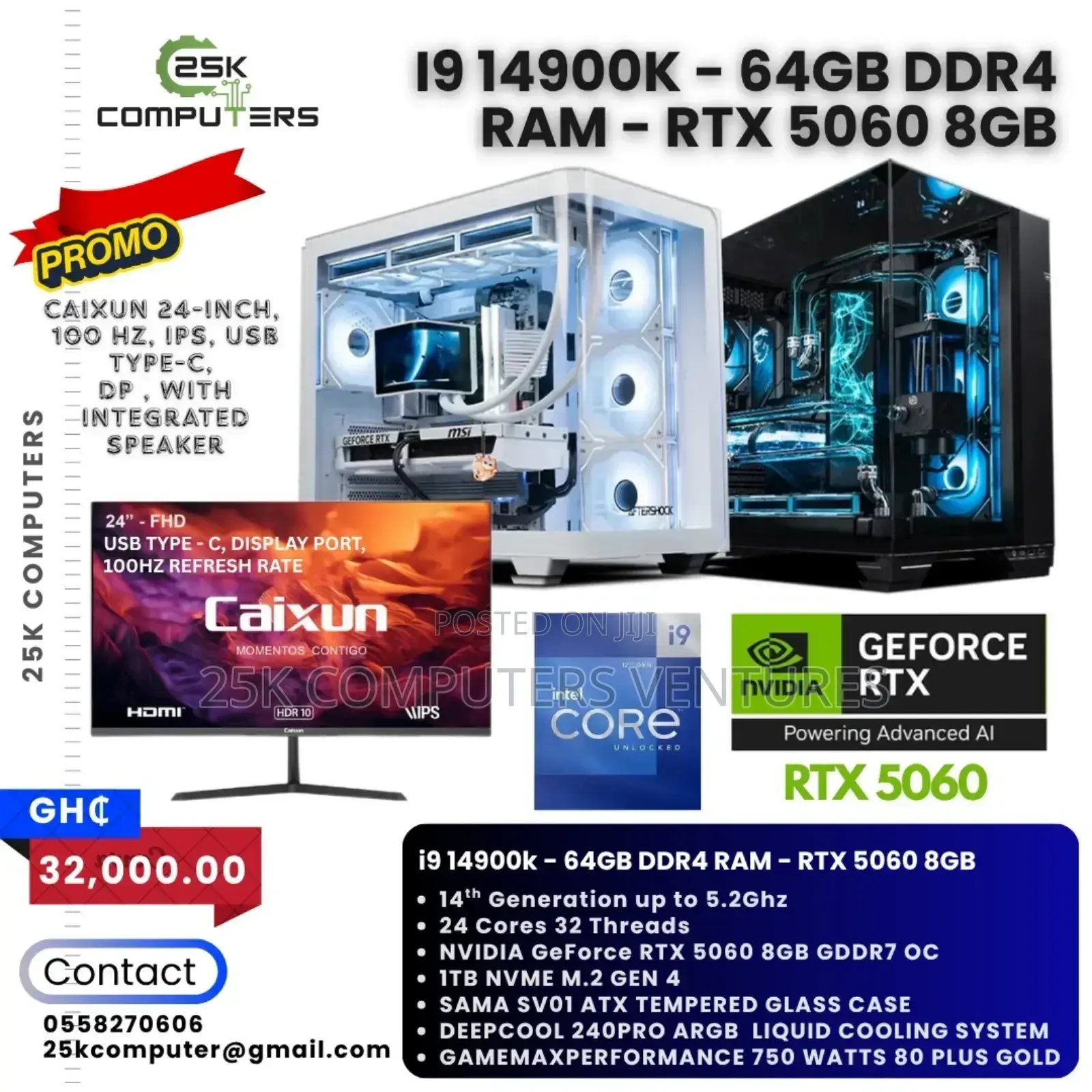 New Desktop Computer Asus TUF Gaming FX10CP 64GB Intel Core i9 SSD 1T