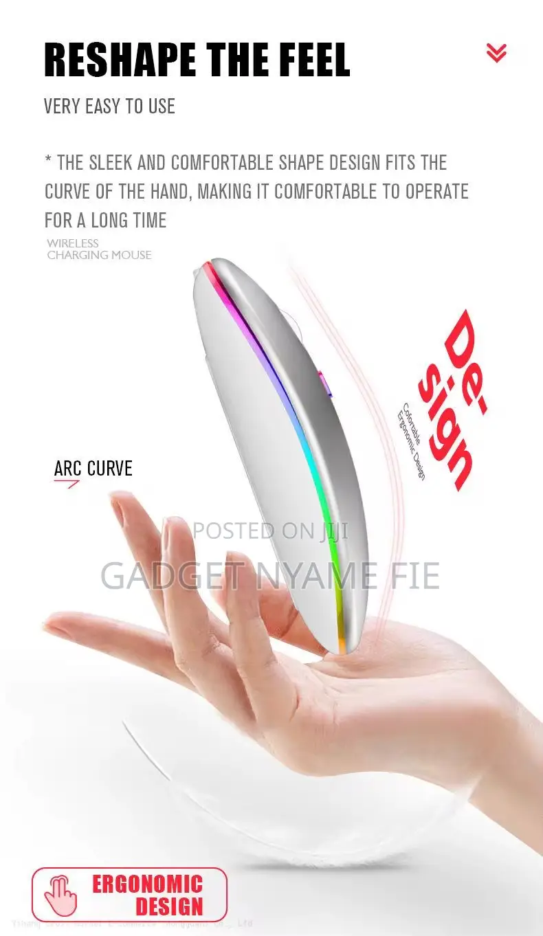 2.4g Rechargeable Ultra-thin Wireless Mouse - Black