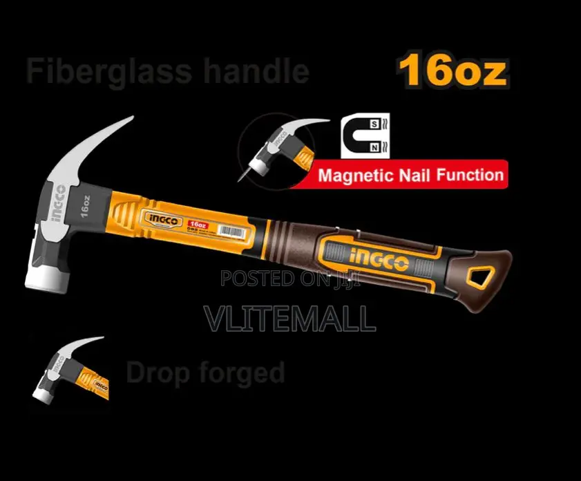 Ingco Claw Hammer 450g With Fiberglass Handle - Hch81016