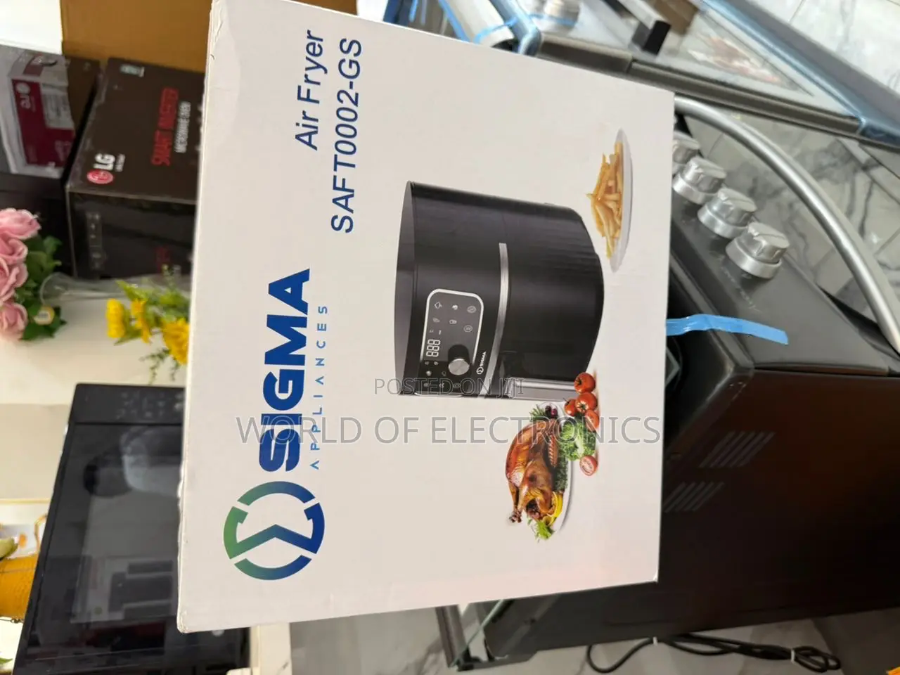 Original New Saft0002-Gs Sigma Black Electric Airfryer