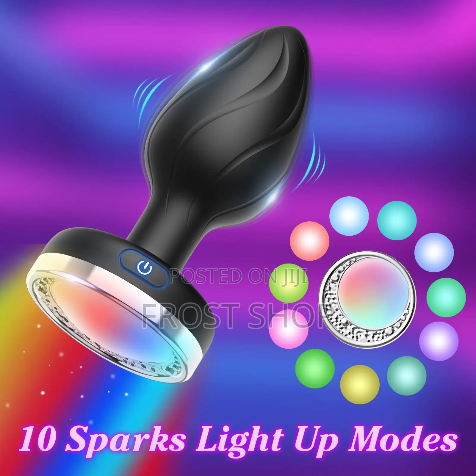 Anal Vibrating Butt Plug With Flashing Light Base