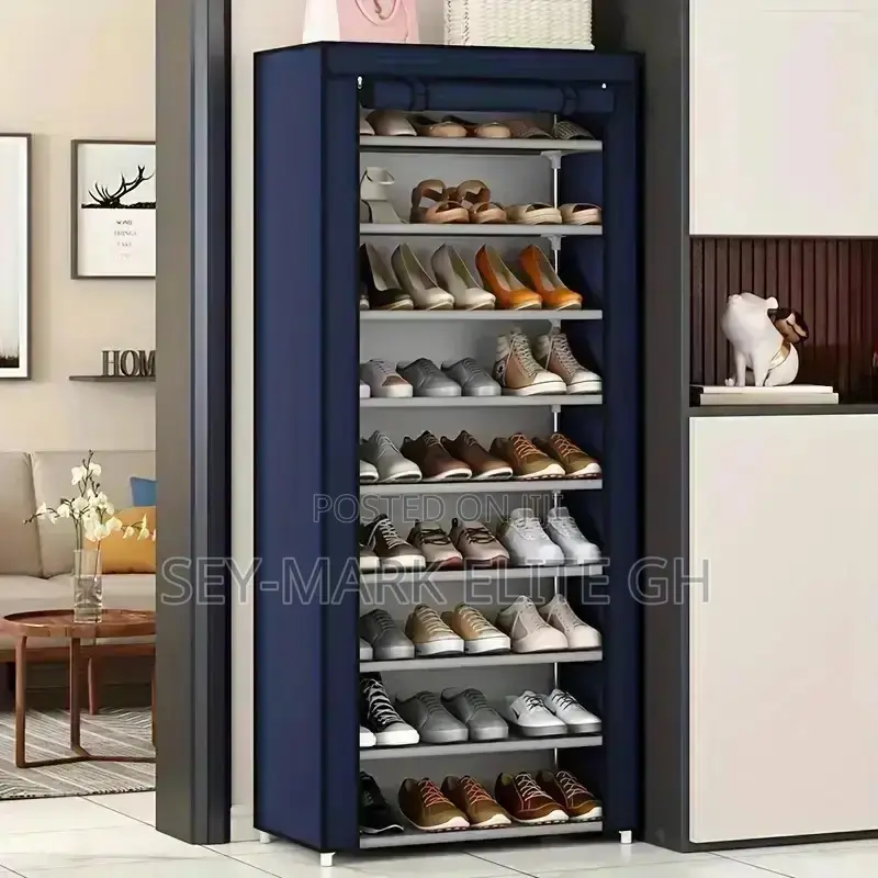 9 Tier Shoe Rack Covered