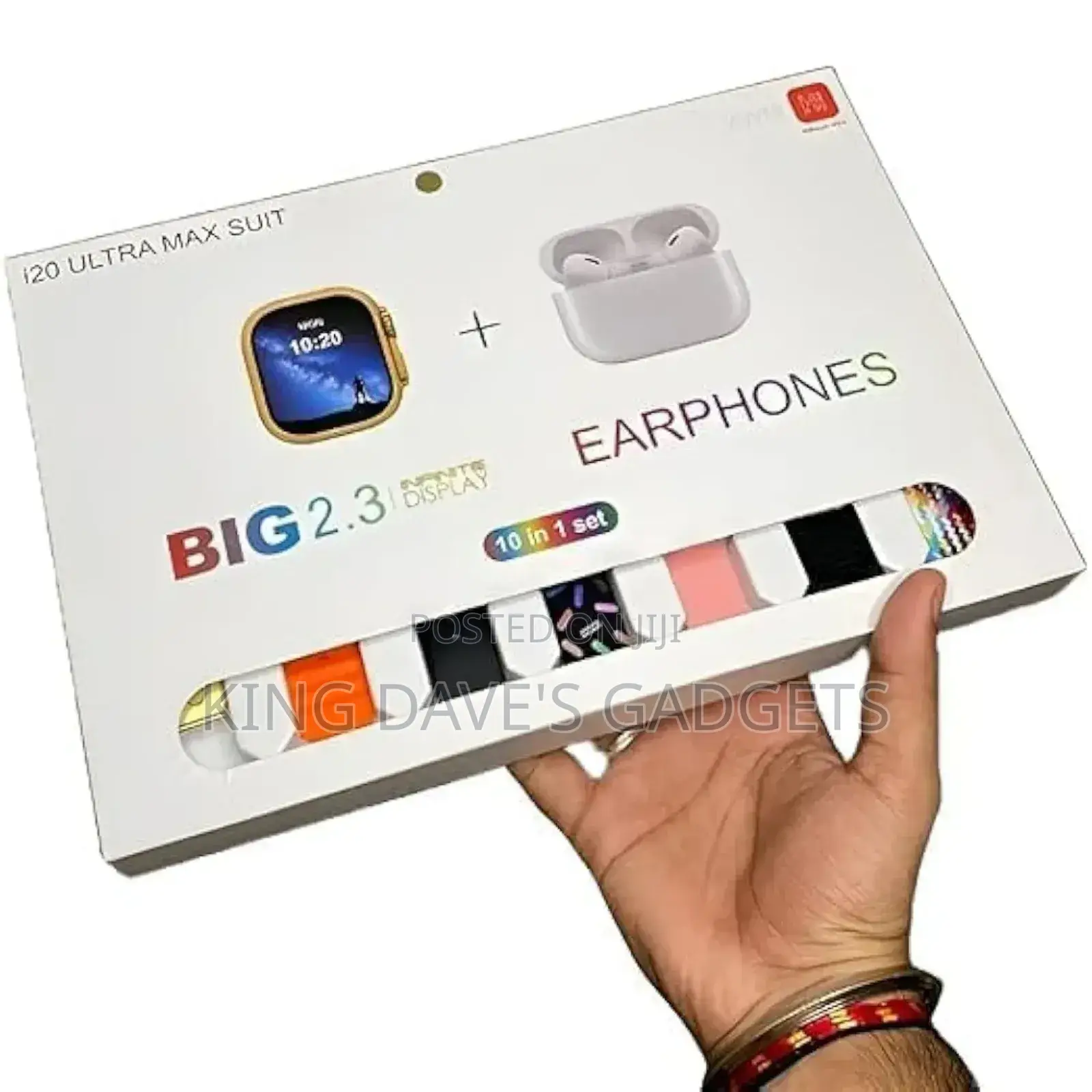 I20 Ultra Max Smartwatch and Airpod With 7 Straps