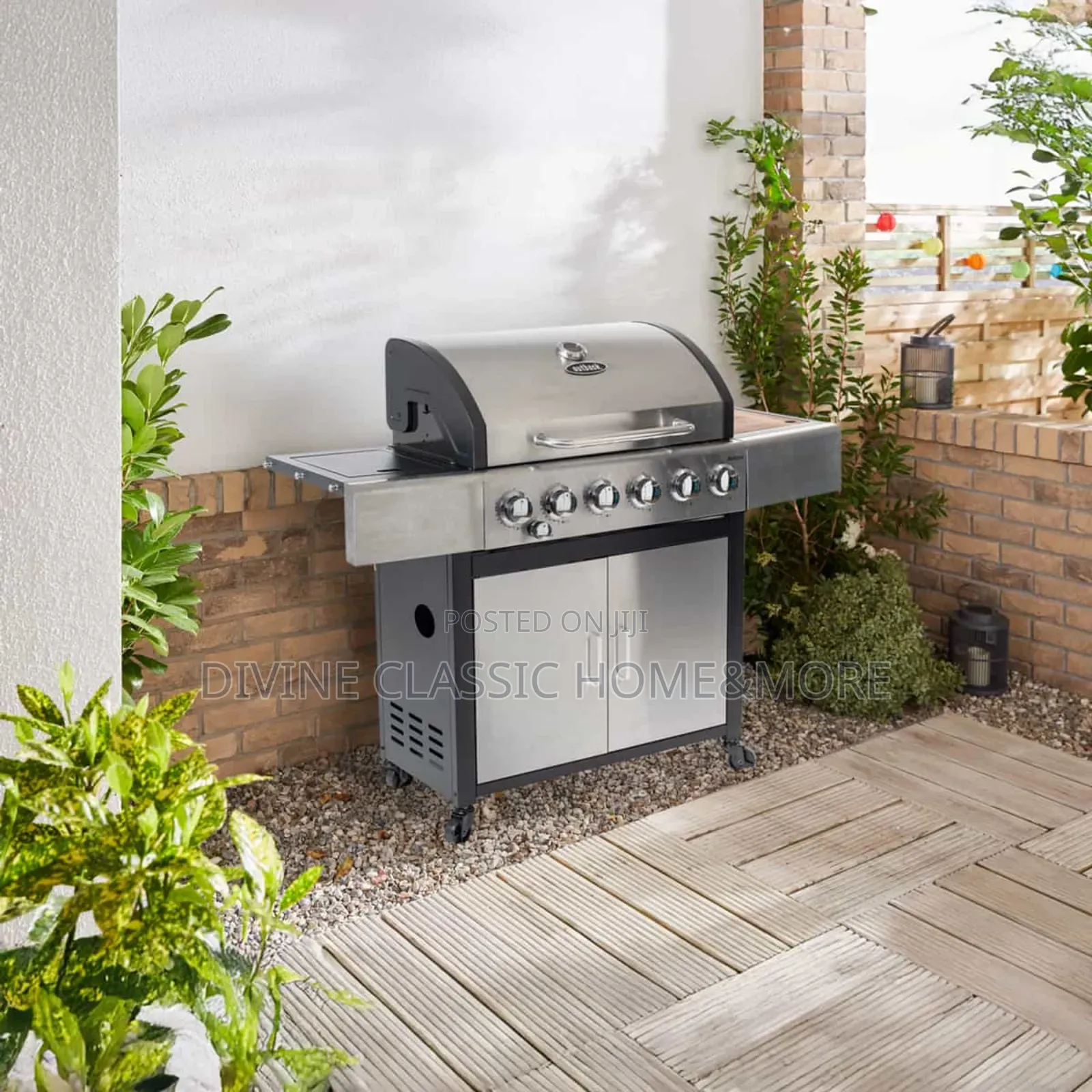 Outback Meteor 6-burner Hybrid Gas Charcoal Bbq With Multi-cook Plate