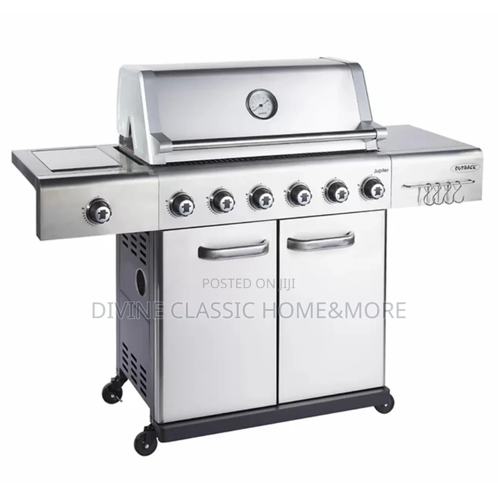 Outback Meteor 6-burner Hybrid Gas Charcoal Bbq With Multi-cook Plate