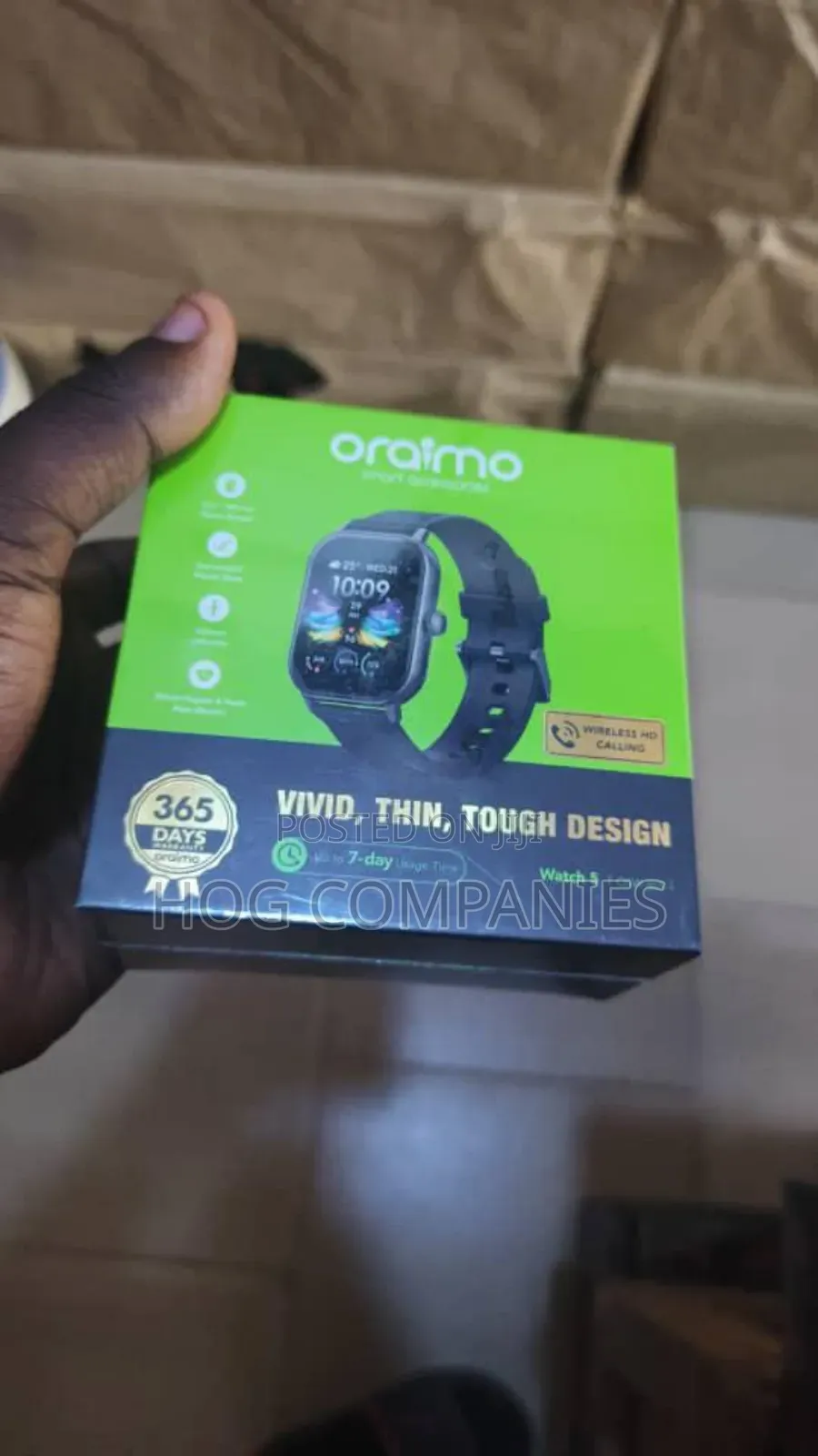 Oraimo Watch 5 2.01" Hd Panda Glass 1atm Smart Watch