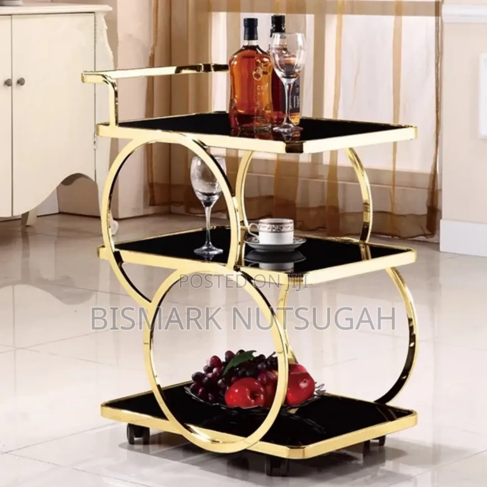 Modern 3-tier Hotel Drink Bar Cart Trolley