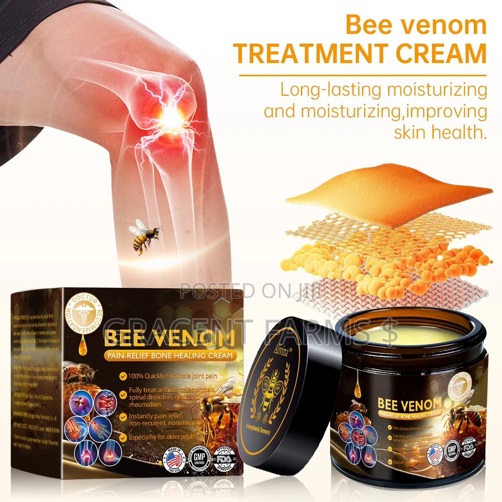 Bee Venom Pain Relief Bone Healing Cream - Black Label - 60g