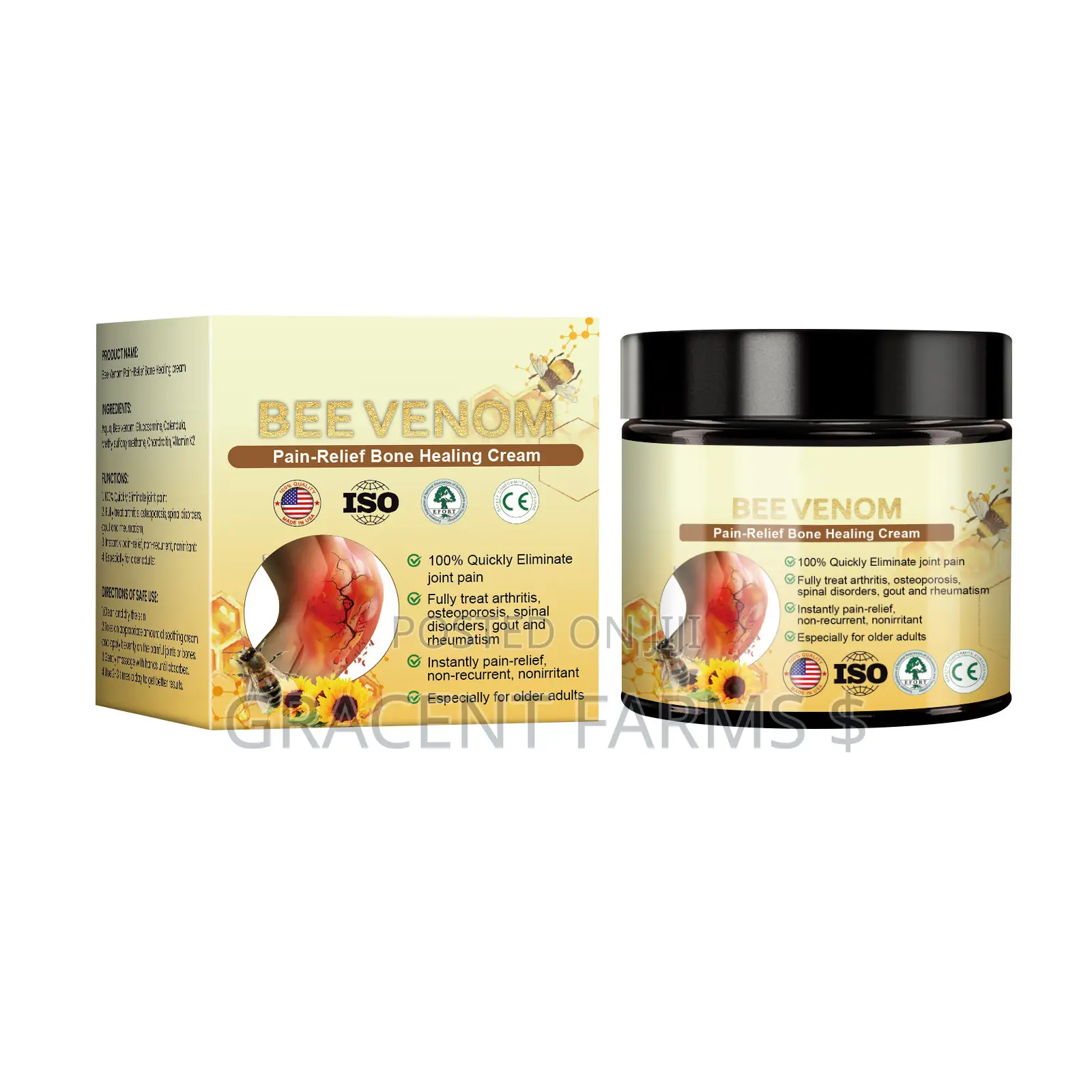 Bee Venom Pain Relief Bone Healing Cream - Yellow Label- 60g