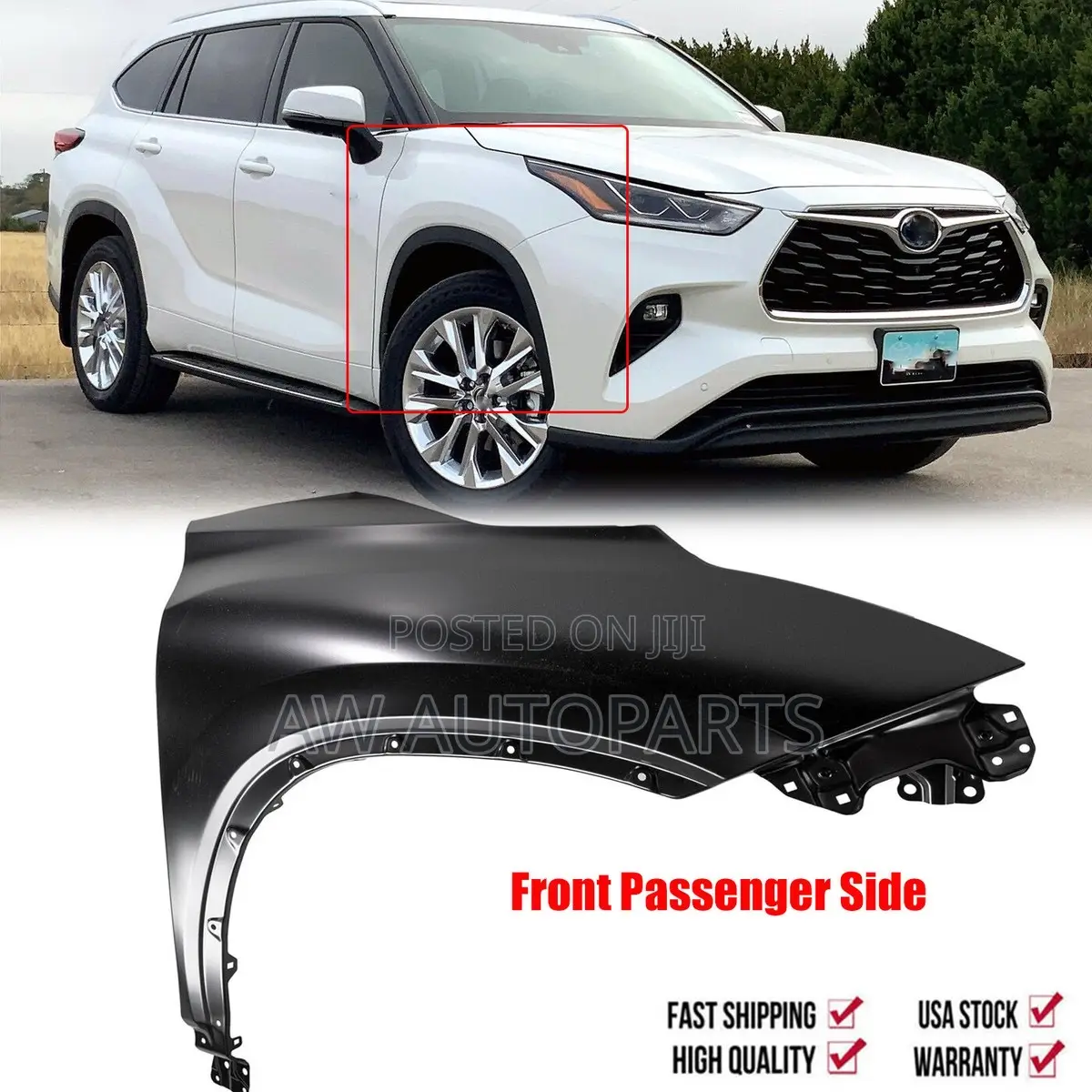 Toyota Highlander 2020-2024 Fender Lh