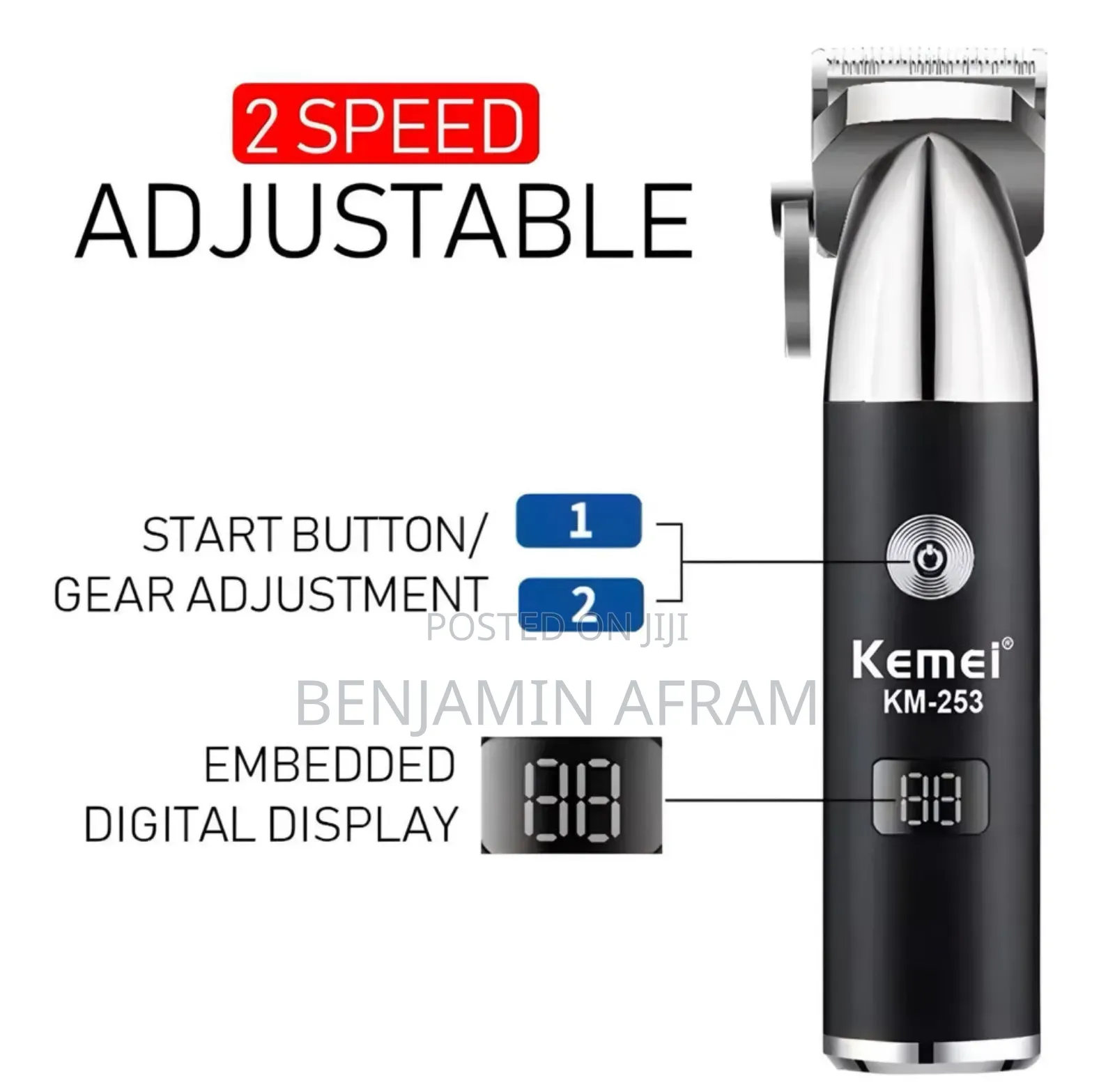 Double Speed Rechargeable Hair Clippers Km-235
