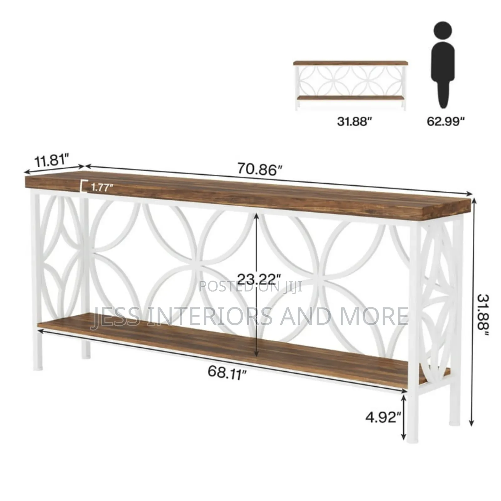 Console Table ( Walnut/White)