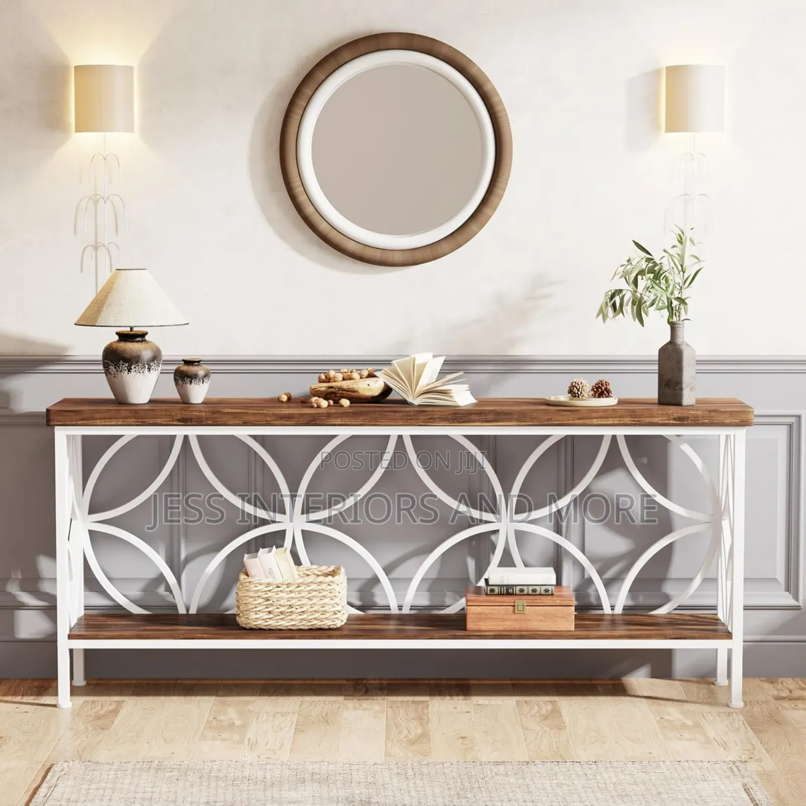 Console Table ( Walnut/White)