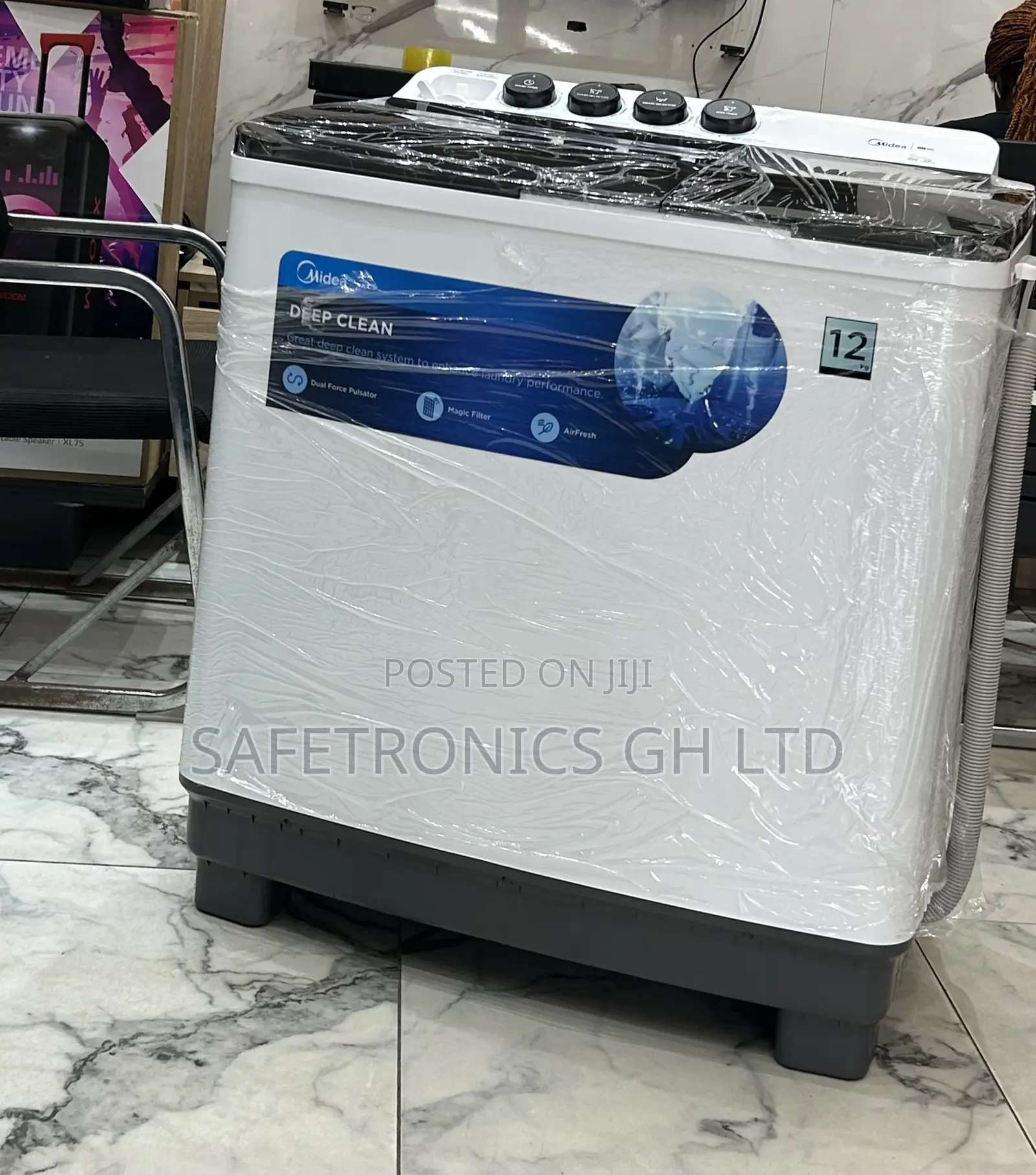 Get Exclusive 12kg Topload Midea Twintub Topload Semiautomatic Washer
