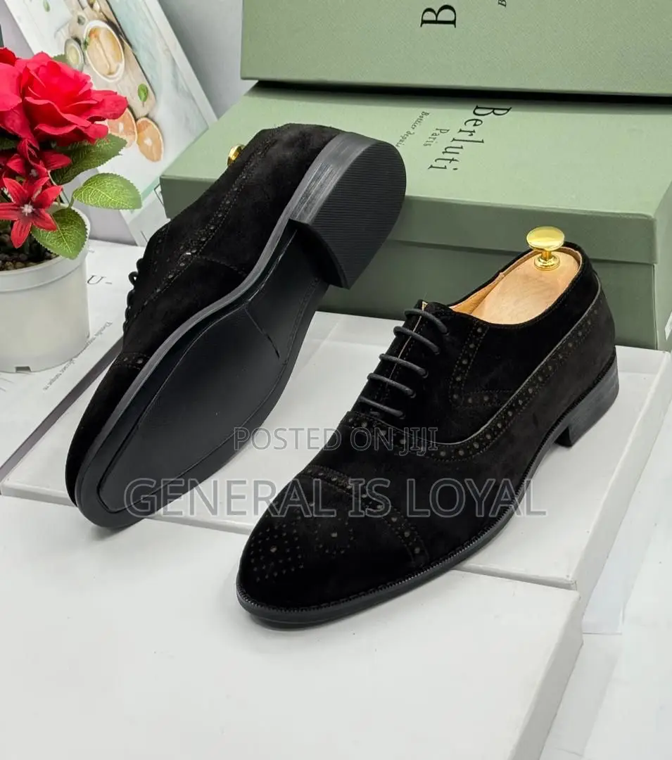 Berluti Suede Black Lace Up Men’S Shoe