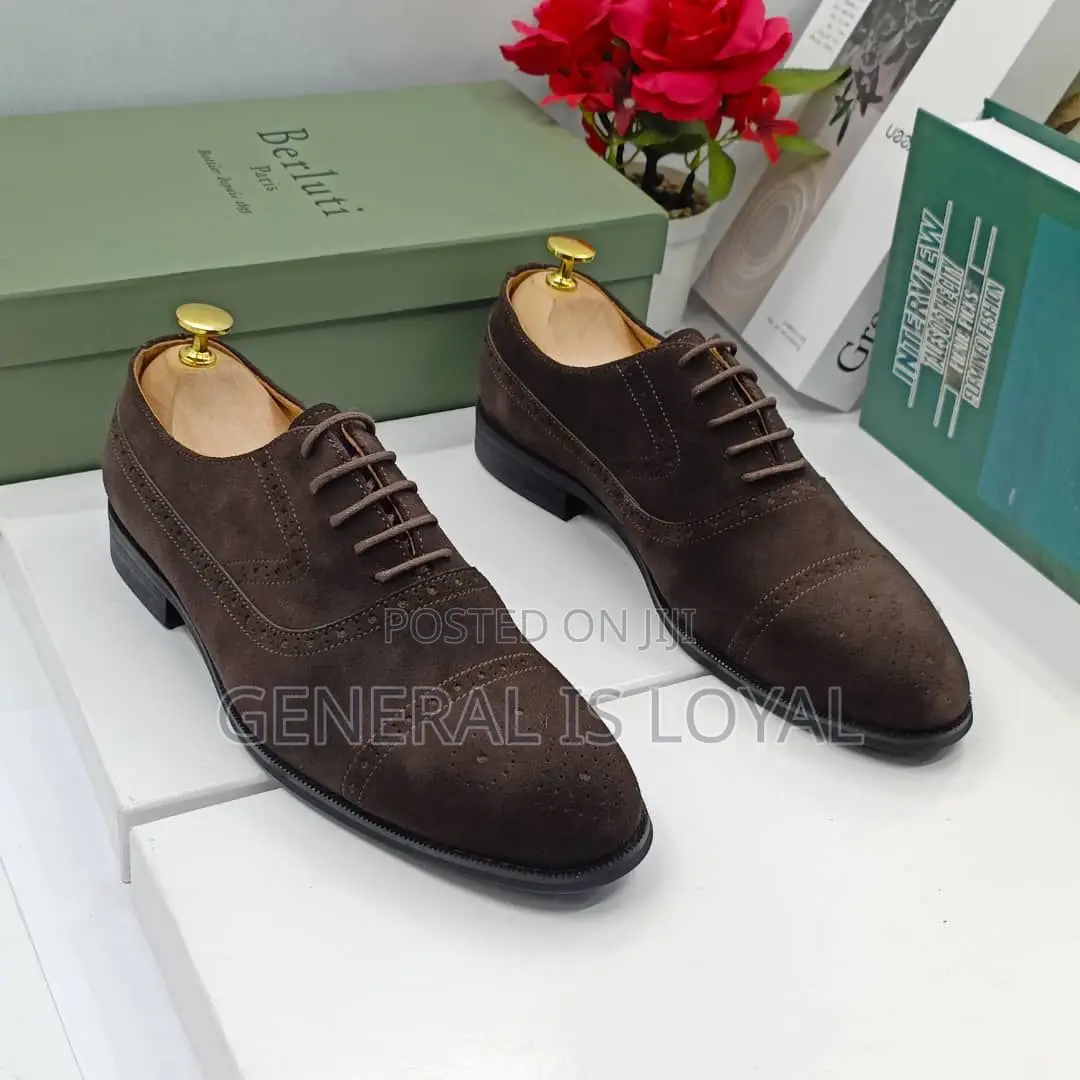 Berluti Suede Coffee Lace Up Men’S Shoe