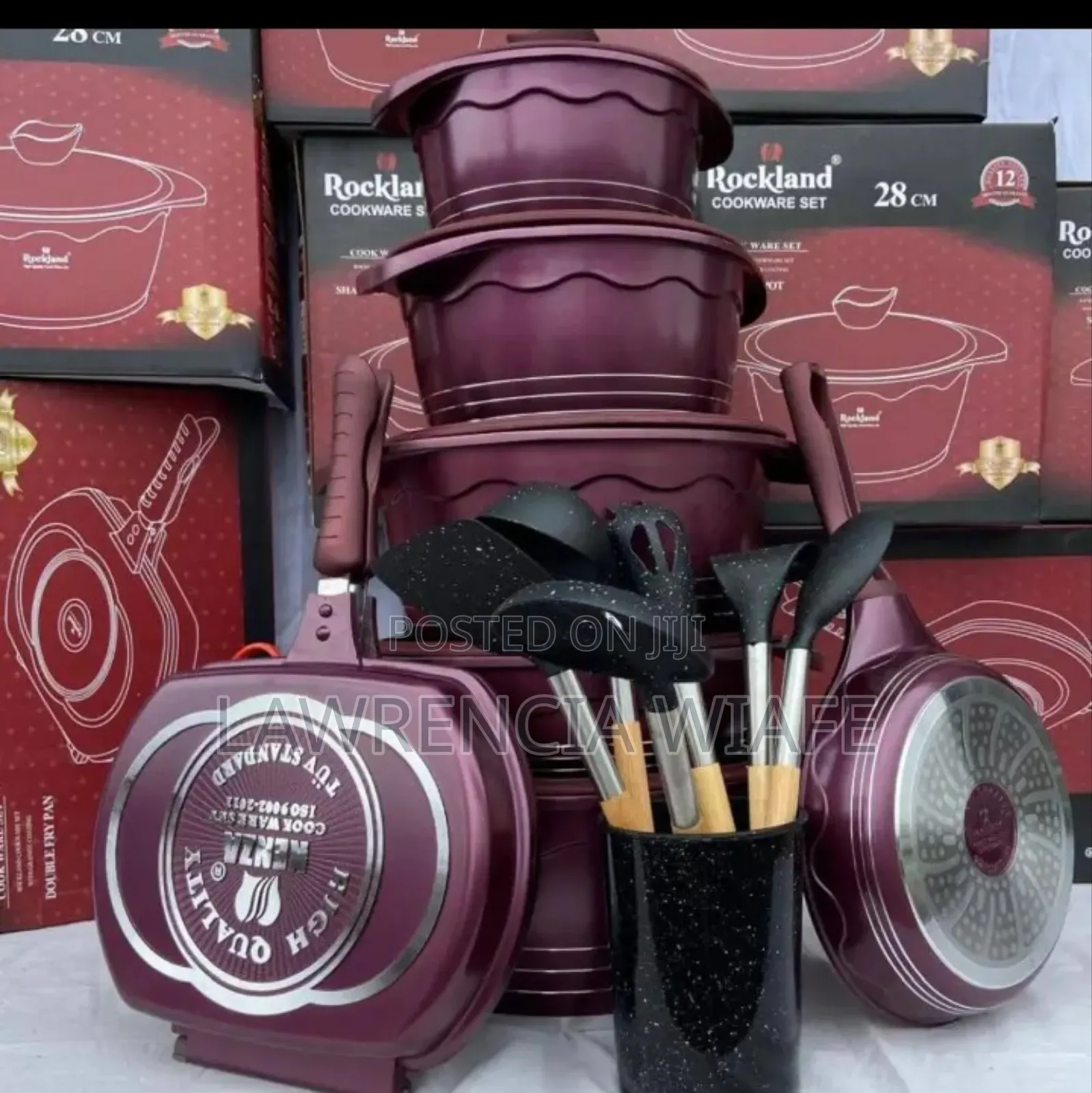 22pcs Rockland Cookware Set With Kitchen Set