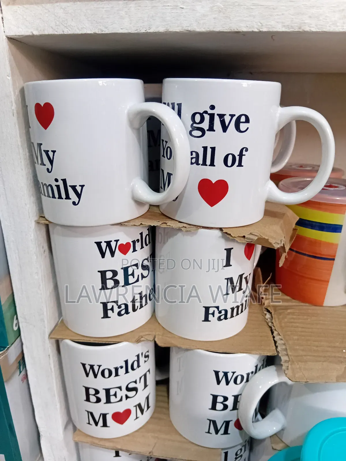 6pcs Ceramic Mugs With Inscriptions