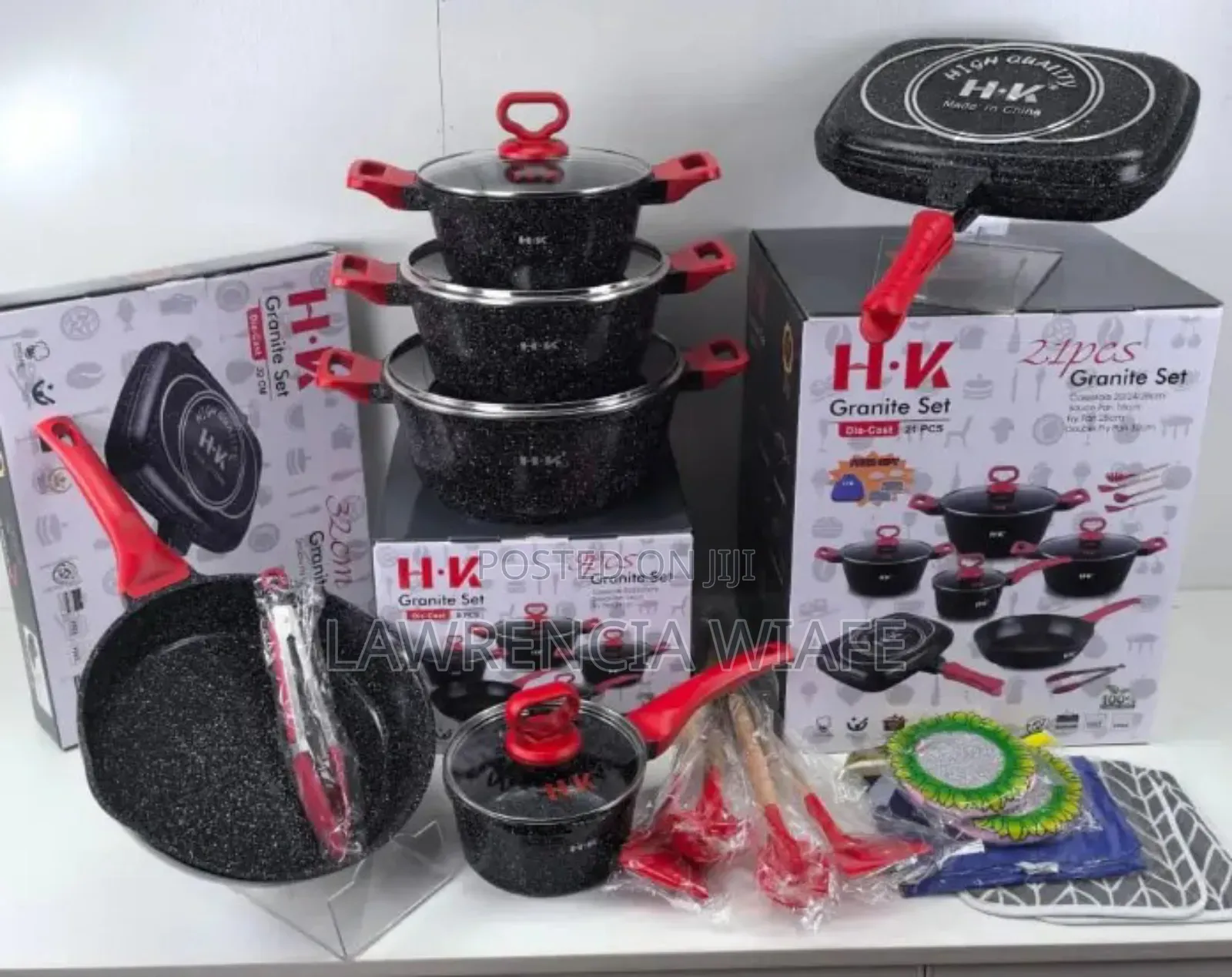 21pcs Marble Coated Nonstick Cookware