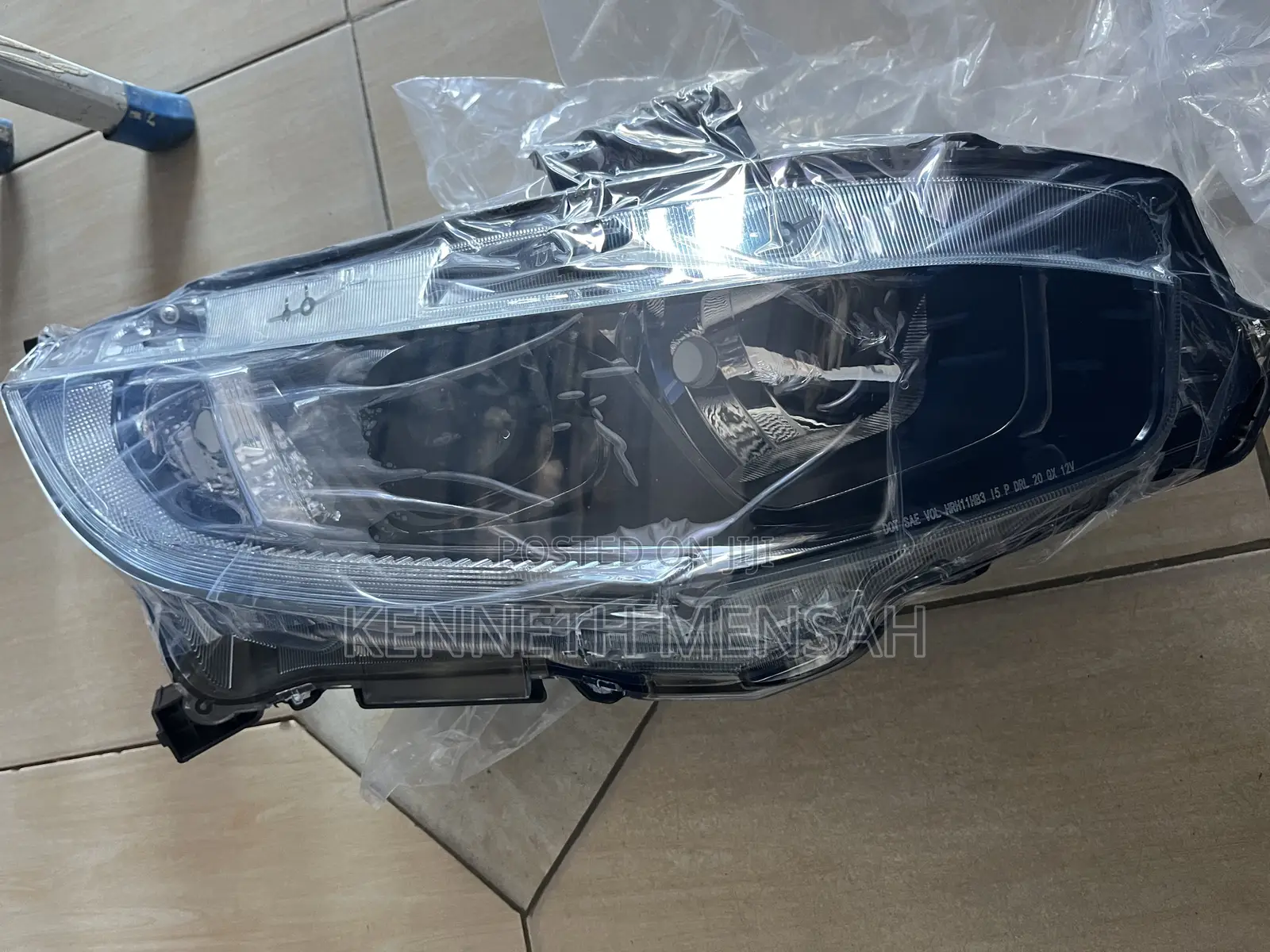 Honda Civic 2019-2021 Head Light Black Pair Normal