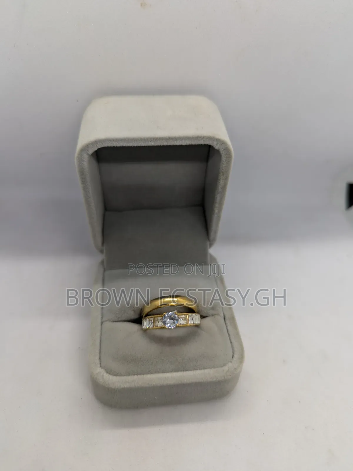 Small Stones Two Piece Engagement Rings