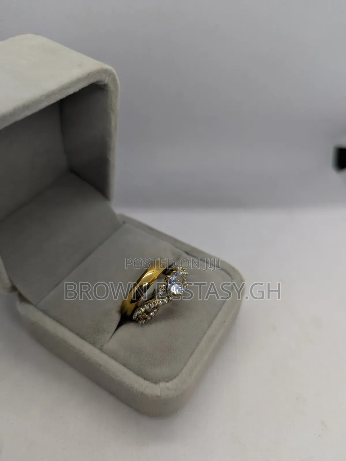 Small Stones Two Piece Engagement Rings