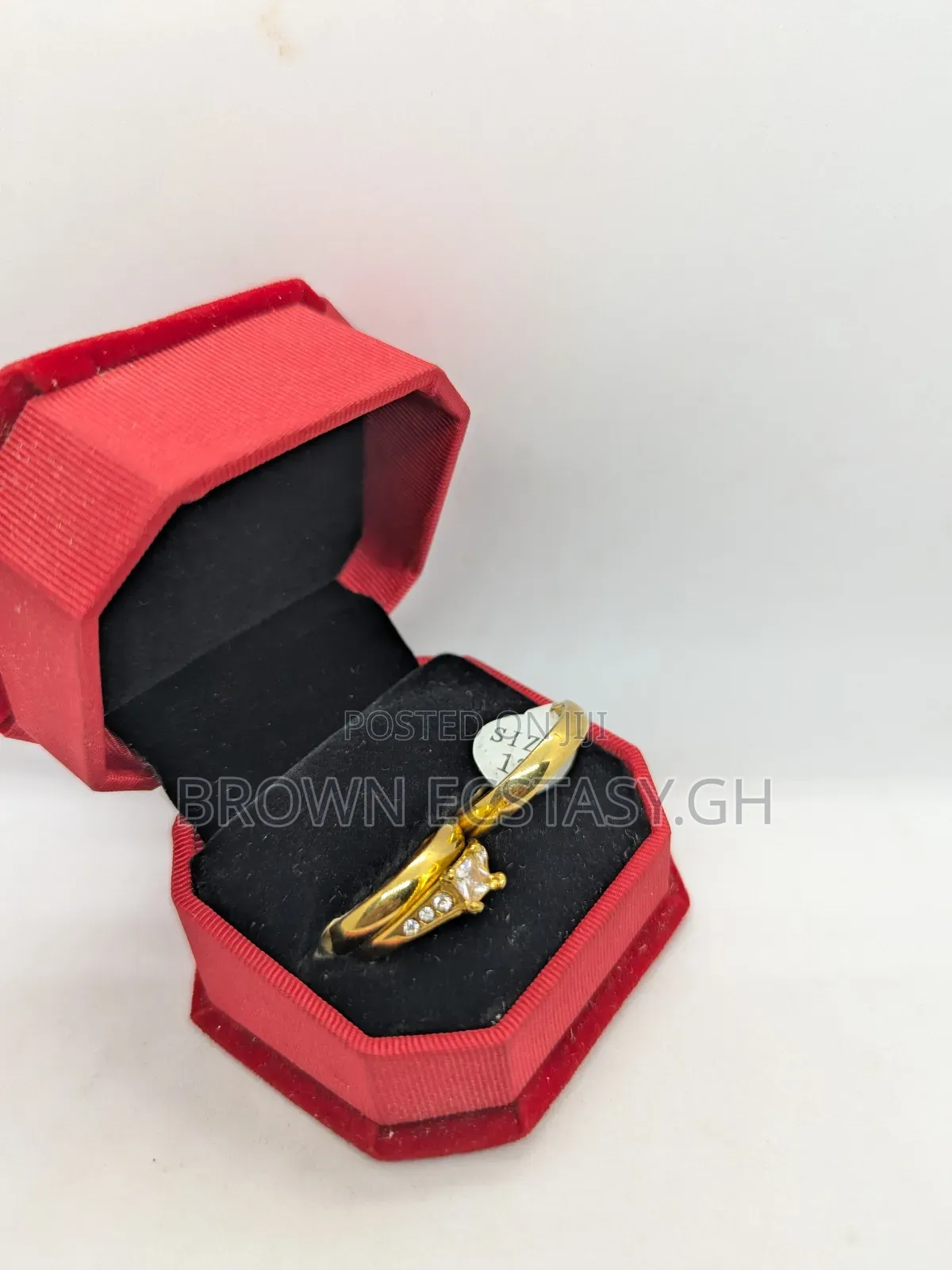 3 Piece Wedding Rings Square Shaped Stones (Swipe)