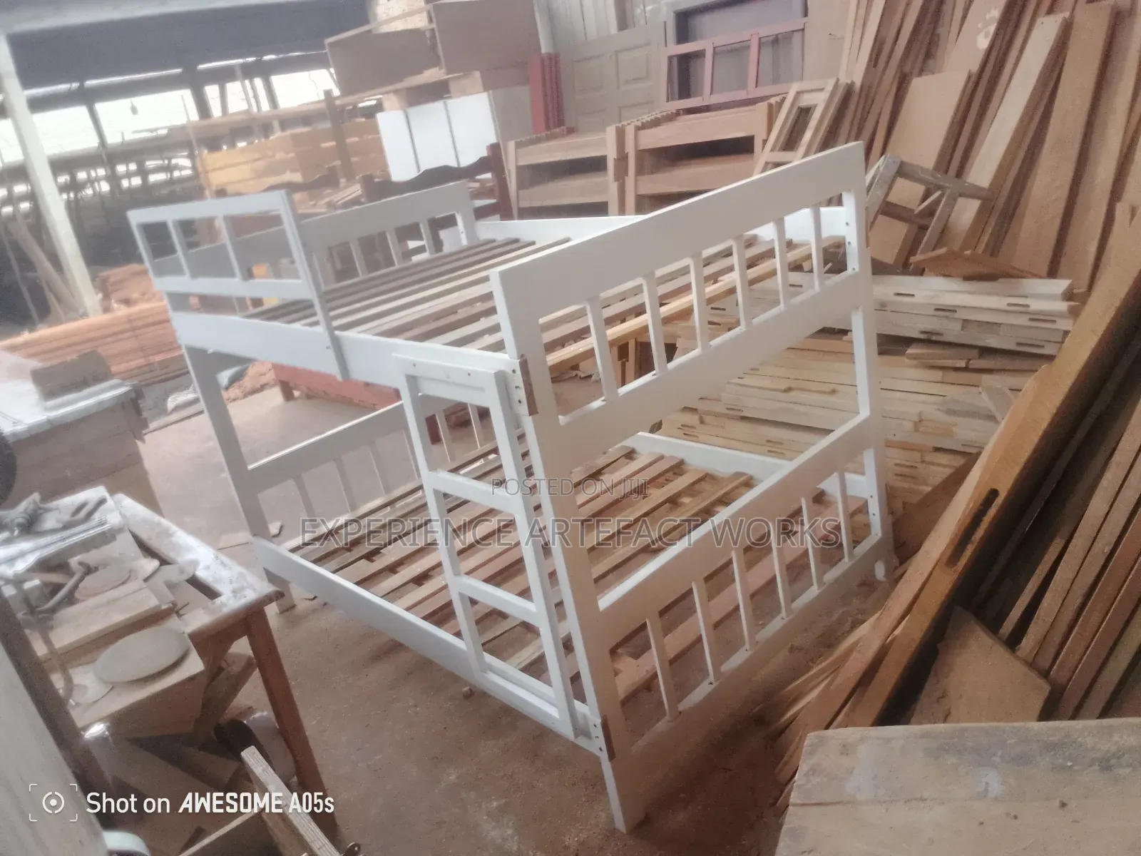 Double Size Bunk Bed White
