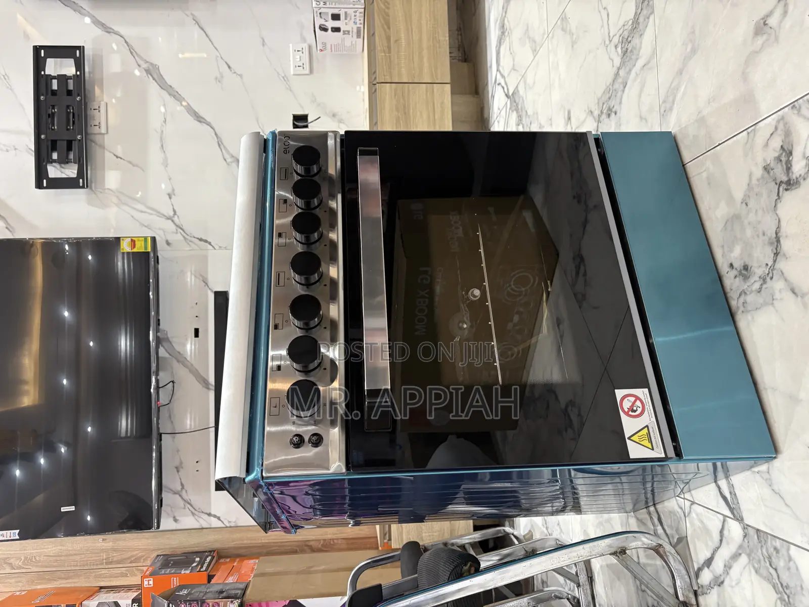 Brand New Eldo Gas Cooker 4 Burner 60x60 Silver Oven Grill Rotisserie