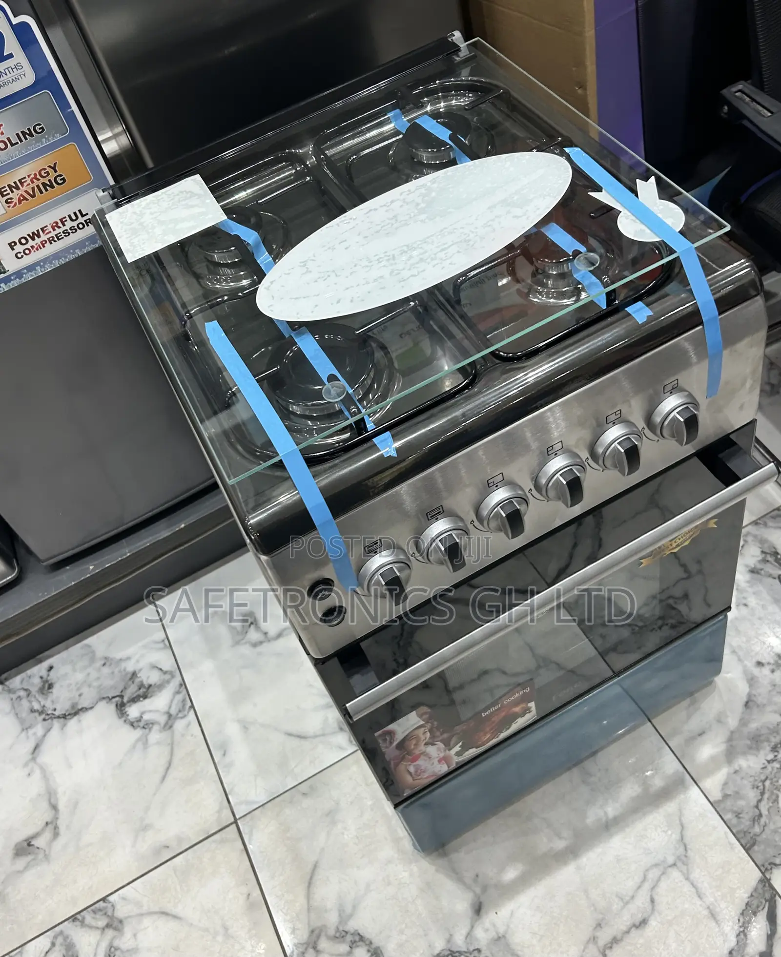Newly Virtual Grey 4 Gas Cooker Oven Volcano New Line 50x60