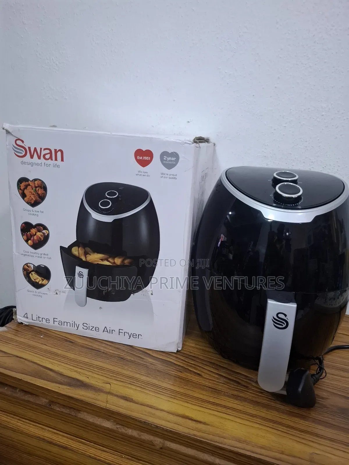 4 .L Swan Manual Black Air Fryer.From Uk