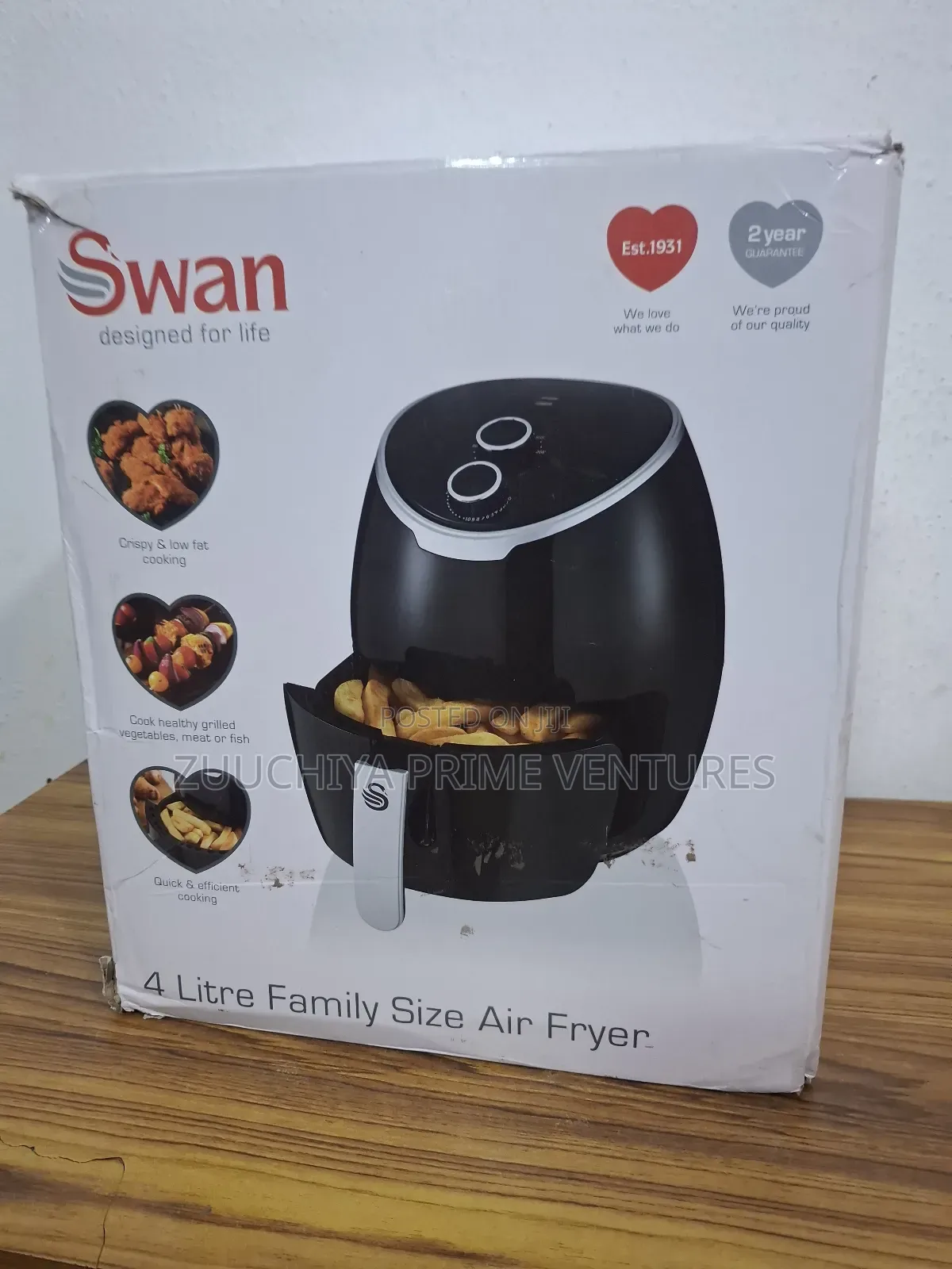 4 .L Swan Manual Black Air Fryer.From Uk