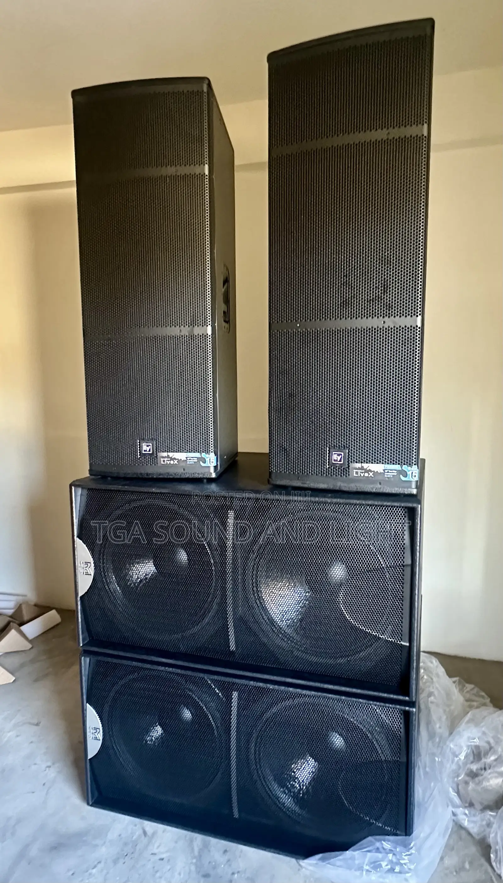 Speaker Set [Ev Live X Top And Martin Audio S218 Down]