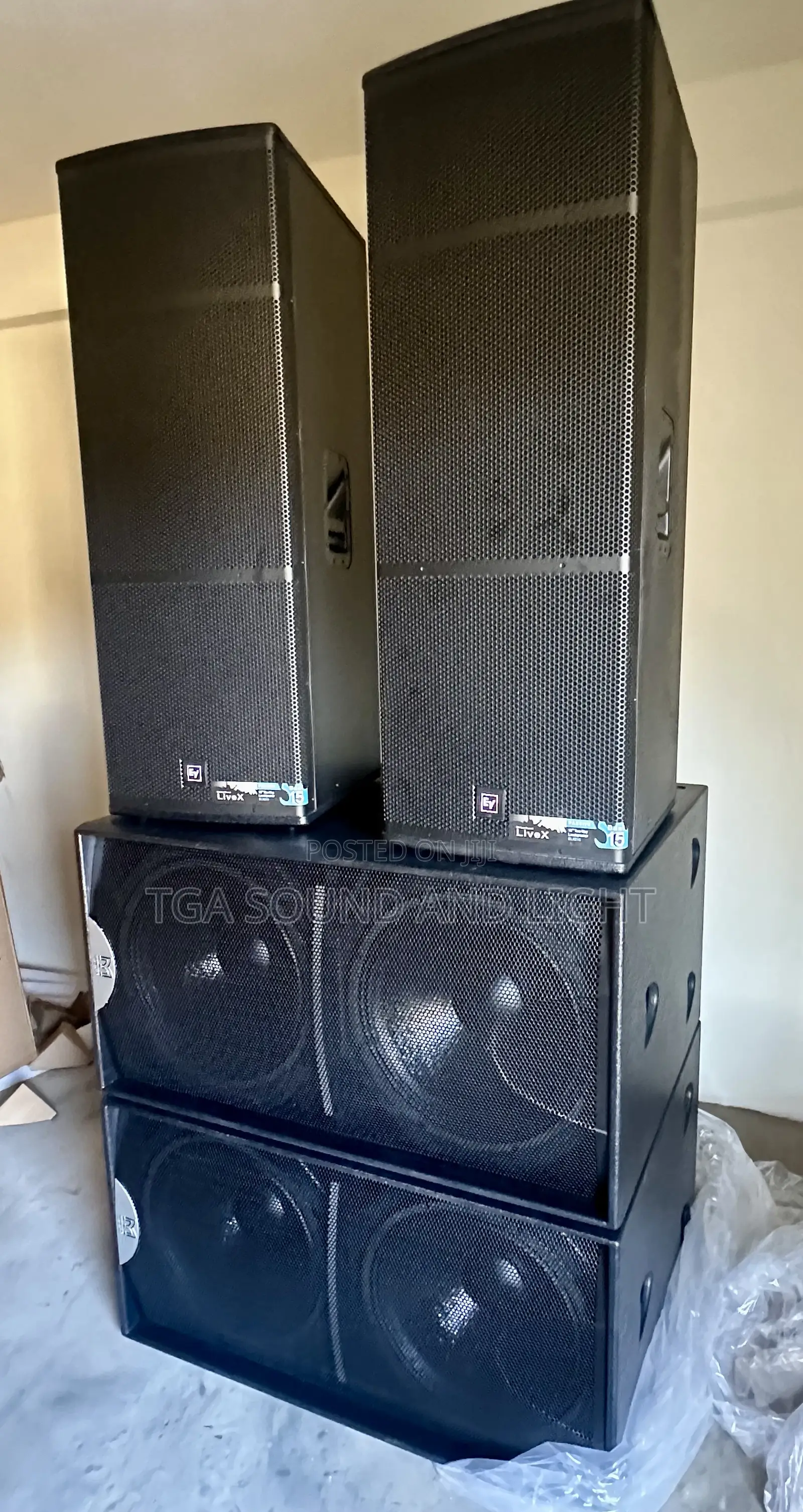 Speaker Set [Ev Live X Top And Martin Audio S218 Down]