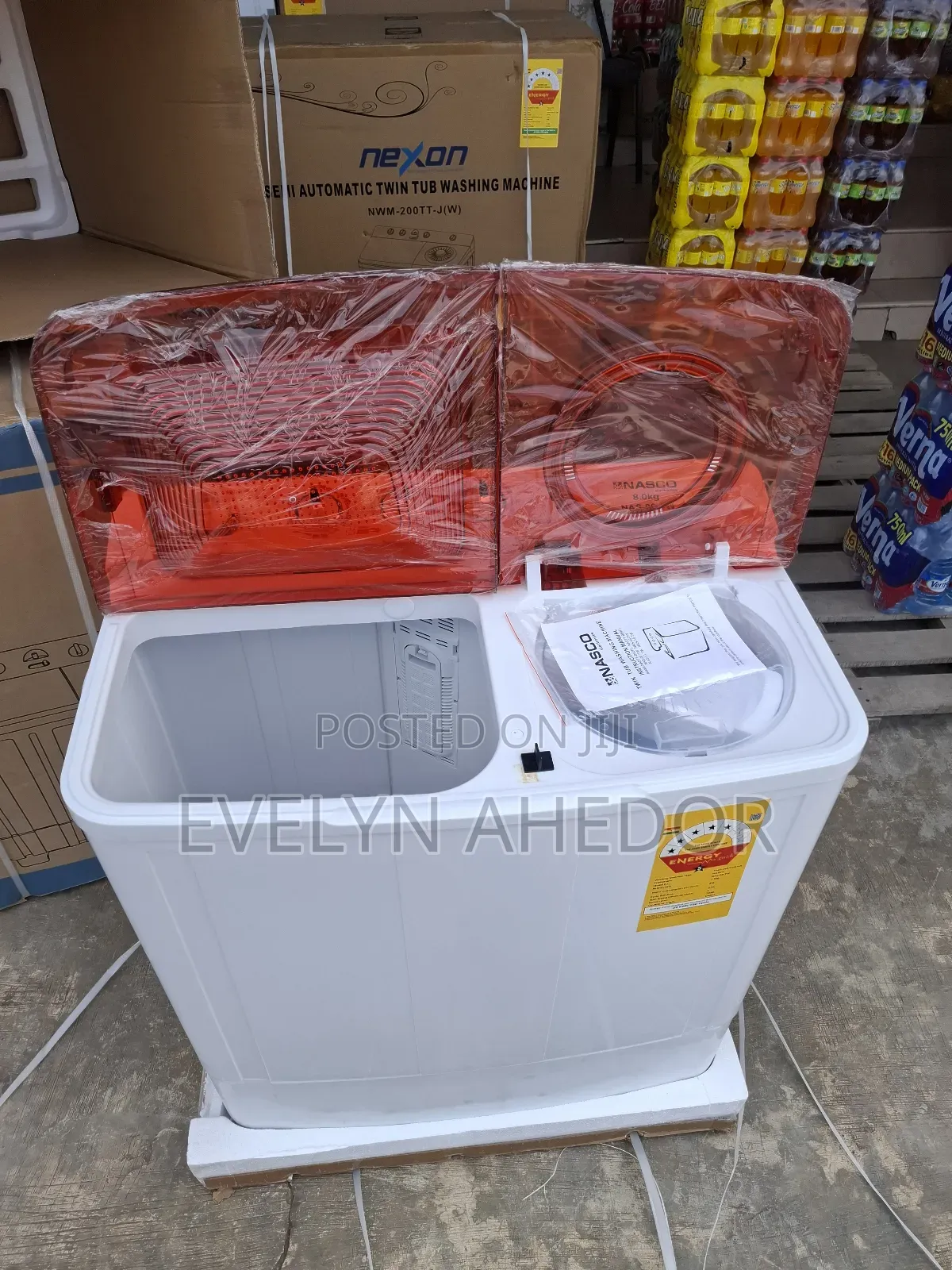 Strong and Powerful Nasco Washing Machine 8kg Semi-Automatic Top Load