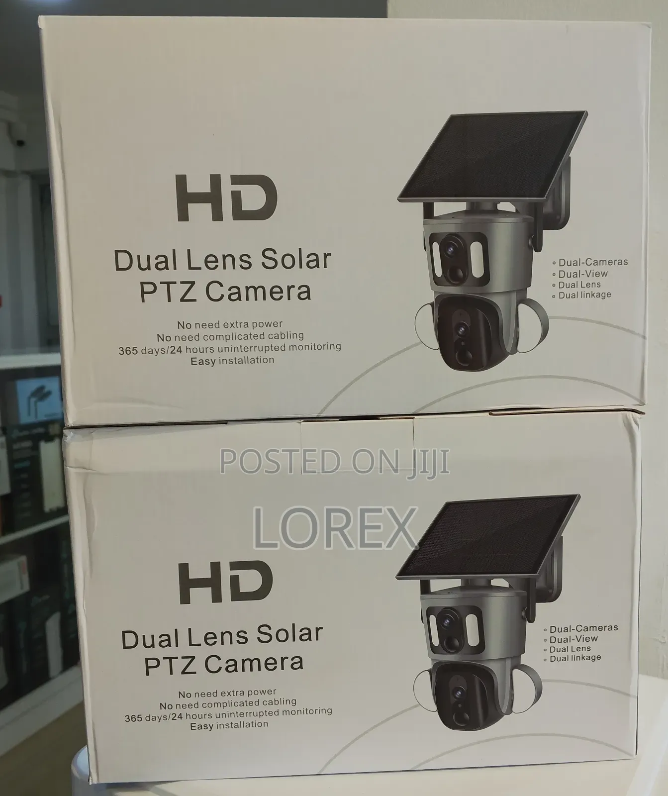 Solar 4g Camera Dual Lens PTZ (Ubox App) 2 Way Talk Ai Human Detector