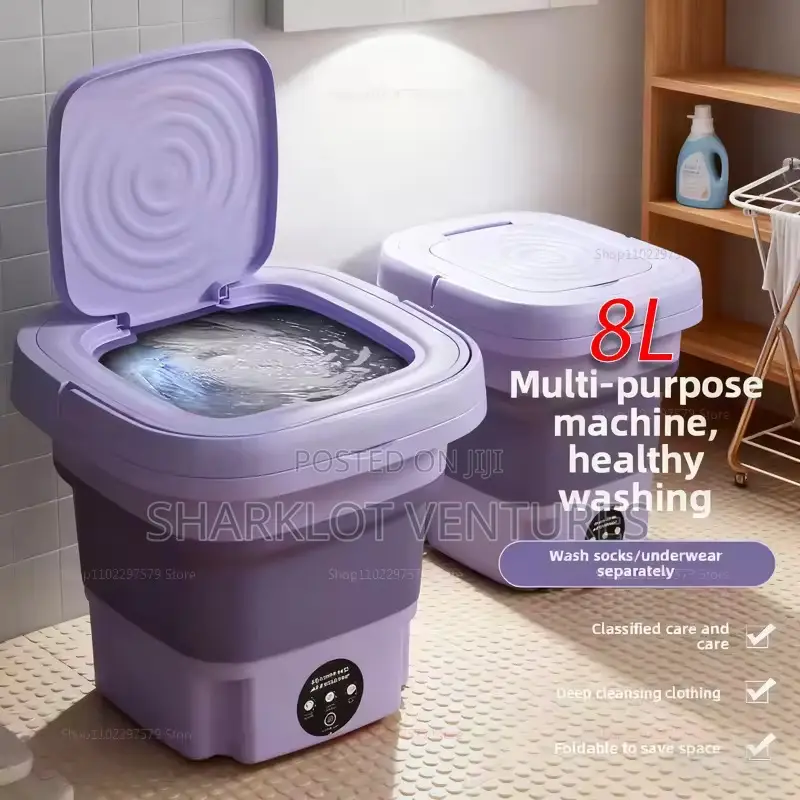 Portable 8l Capacity Foldable Mini Washing Machine With Spin Dryer