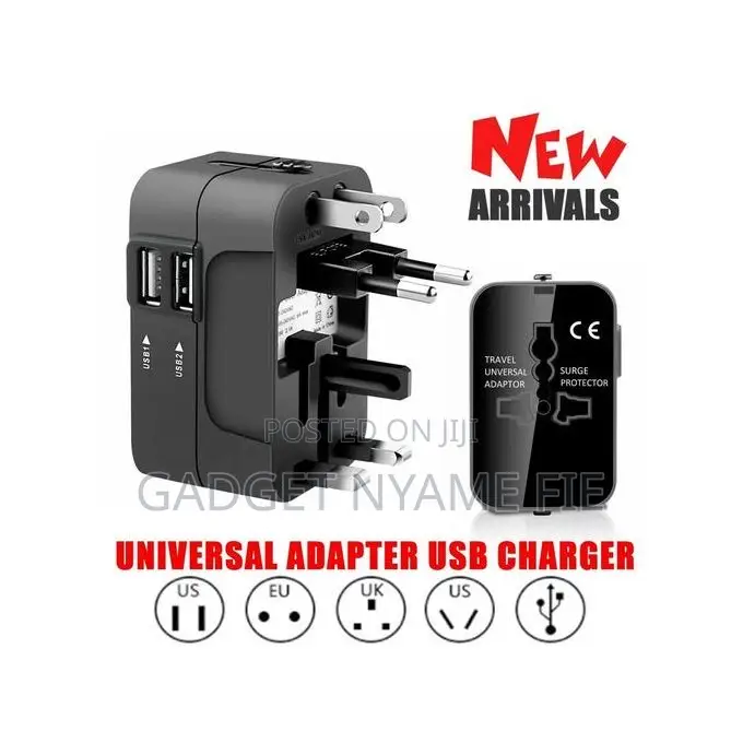 International Universal Travel Adapter (With 2 Usb Ports)