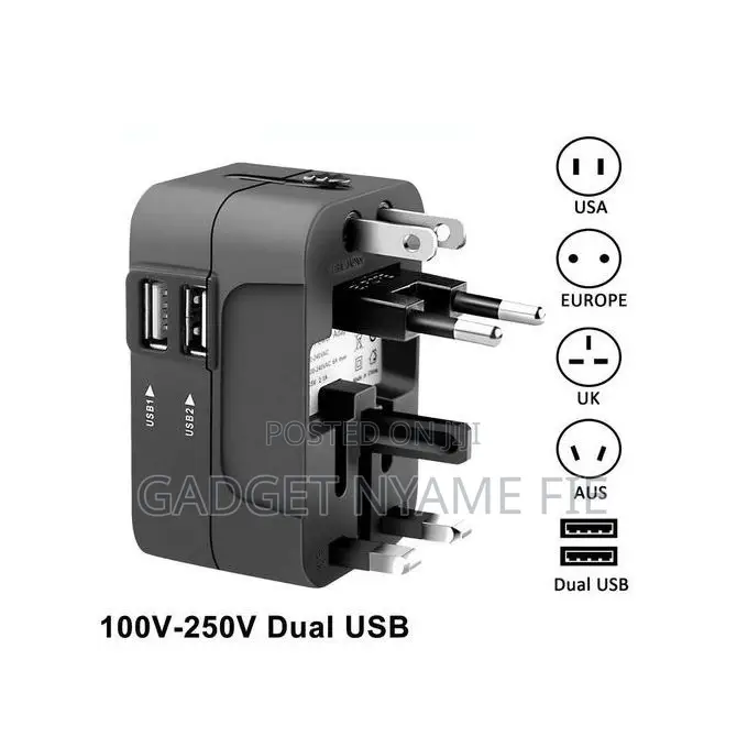 International Universal Travel Adapter (With 2 Usb Ports)