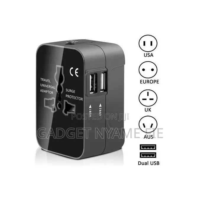 International Universal Travel Adapter (With 2 Usb Ports)