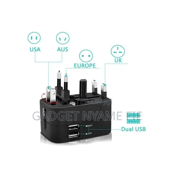 International Universal Travel Adapter (With 2 Usb Ports)