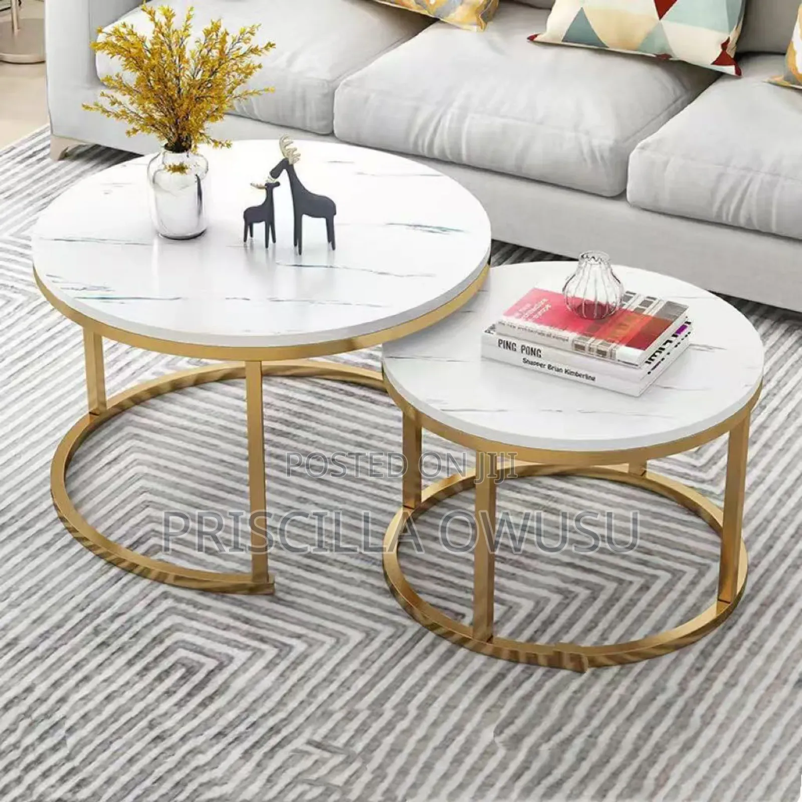 Marble Center Table Coffee Table (2 Set)