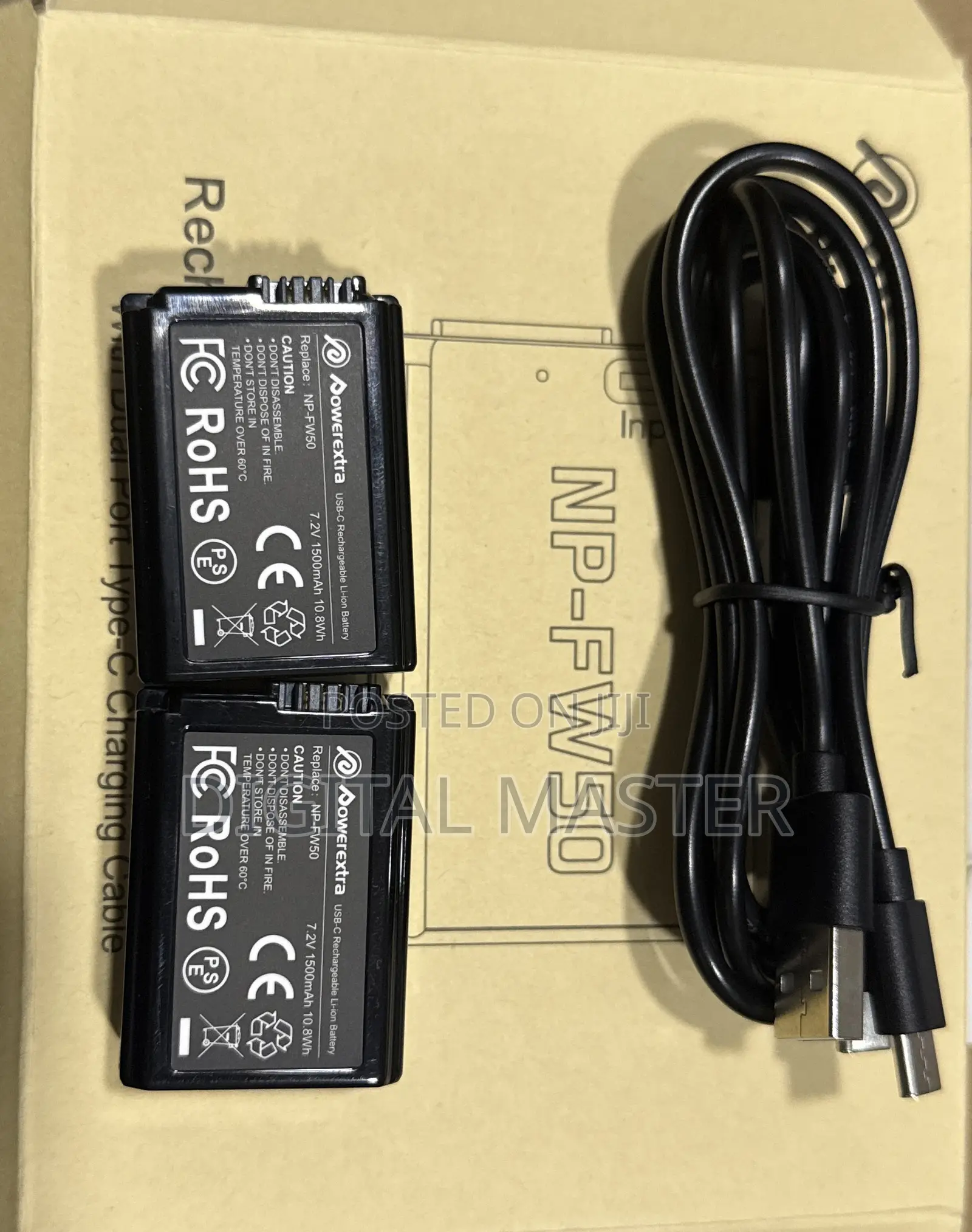 2 Kit Np-fw50 Usb-c Rechargeable Li-ion Battery (7.2v 1500mah 10.8wh)