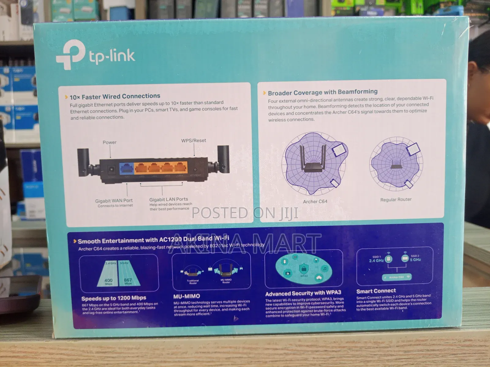 Tp Link Ac1200 Dual Band Full Gigabit Wifi Router Archer C64